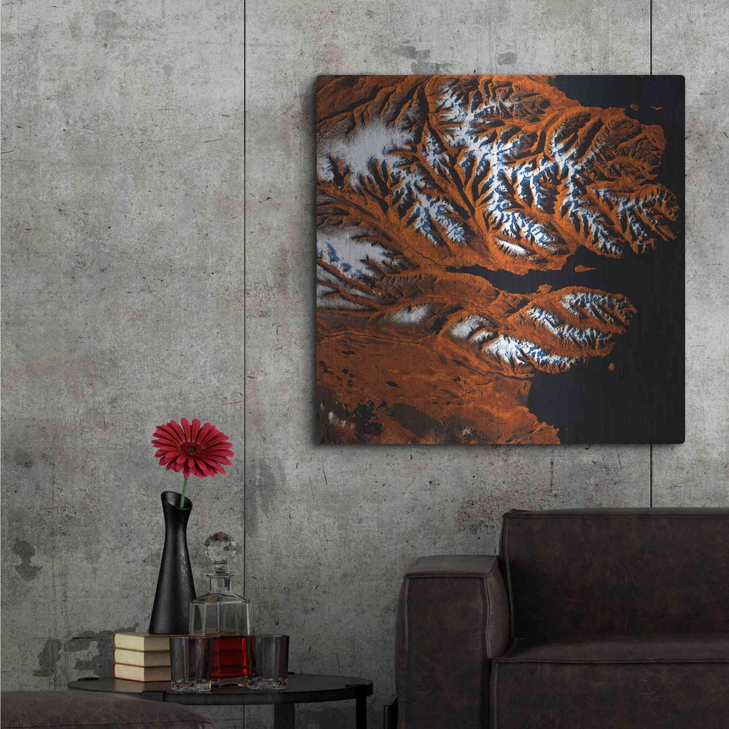 Luxe Metal Art 'Earth as Art: Icelandic Tiger,' Metal Wall Art,36x36