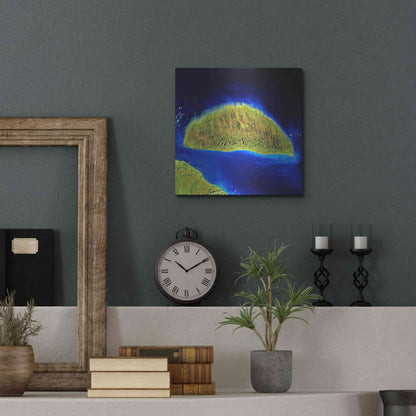 Luxe Metal Art 'Earth as Art: Island Rebound,' Metal Wall Art,12x12