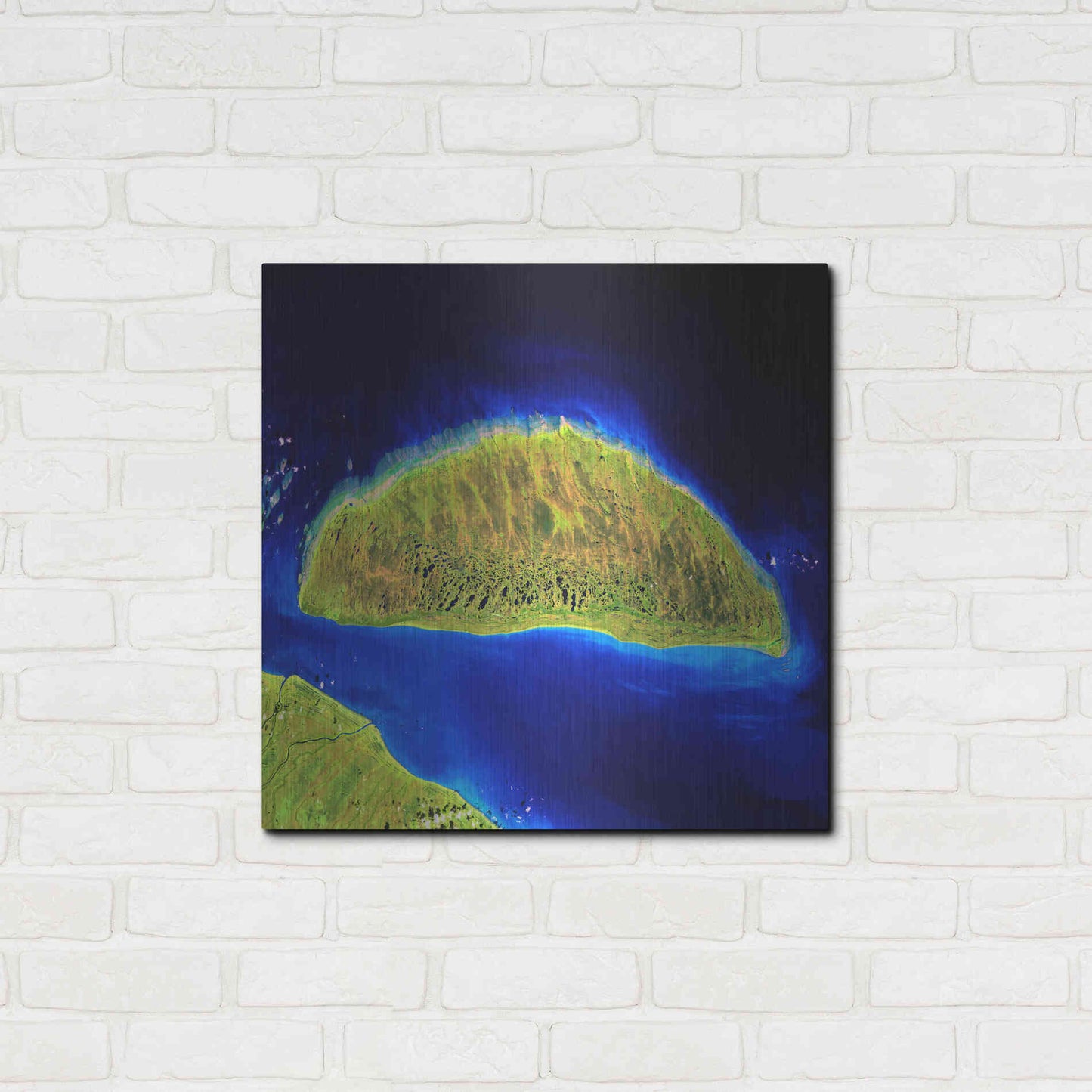 Luxe Metal Art 'Earth as Art: Island Rebound,' Metal Wall Art,24x24