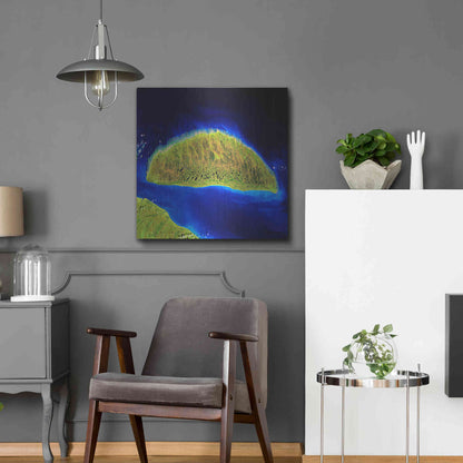 Luxe Metal Art 'Earth as Art: Island Rebound,' Metal Wall Art,24x24