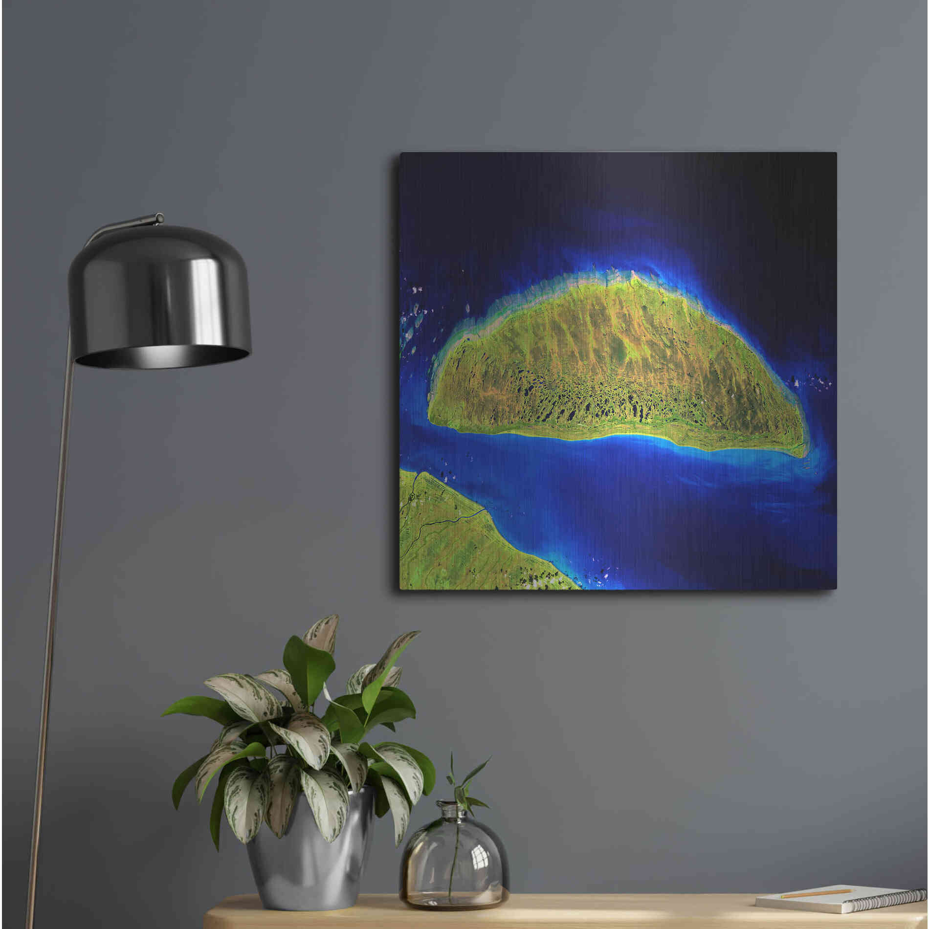 Luxe Metal Art 'Earth as Art: Island Rebound,' Metal Wall Art,24x24