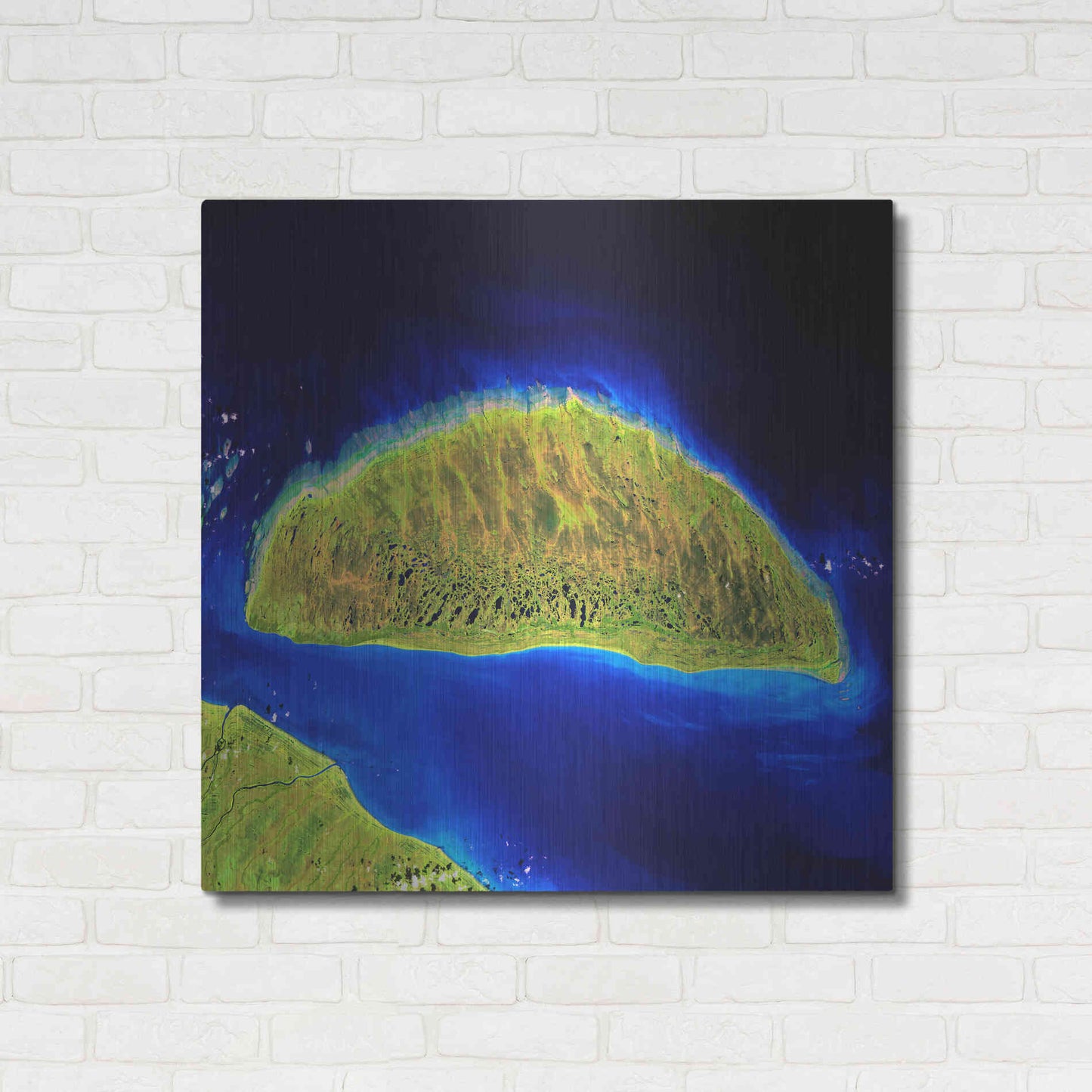 Luxe Metal Art 'Earth as Art: Island Rebound,' Metal Wall Art,36x36