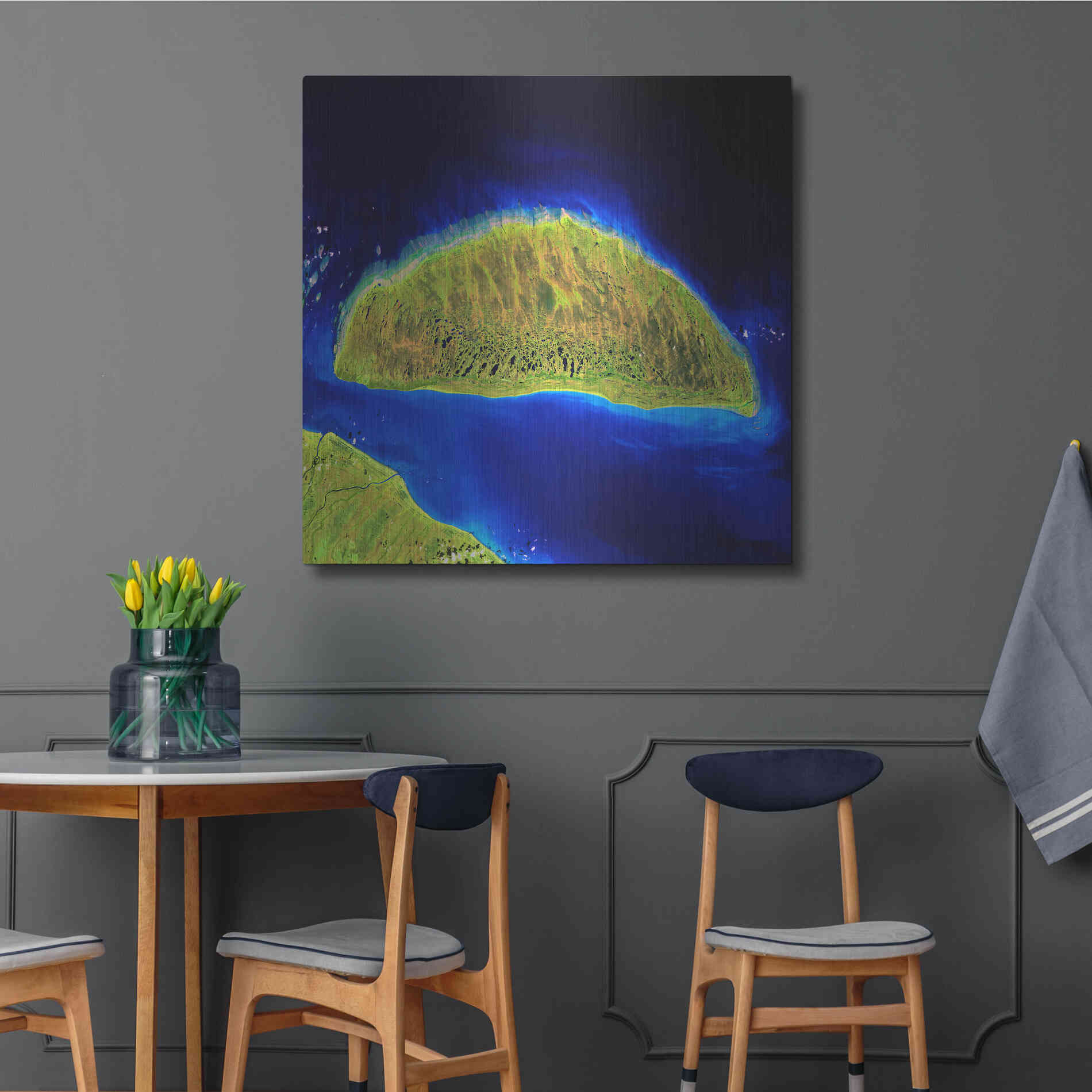 Luxe Metal Art 'Earth as Art: Island Rebound,' Metal Wall Art,36x36