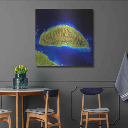 Luxe Metal Art 'Earth as Art: Island Rebound,' Metal Wall Art,36x36