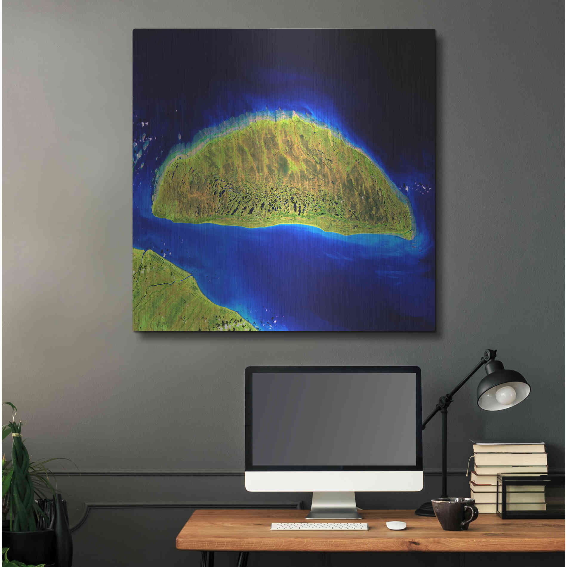 Luxe Metal Art 'Earth as Art: Island Rebound,' Metal Wall Art,36x36