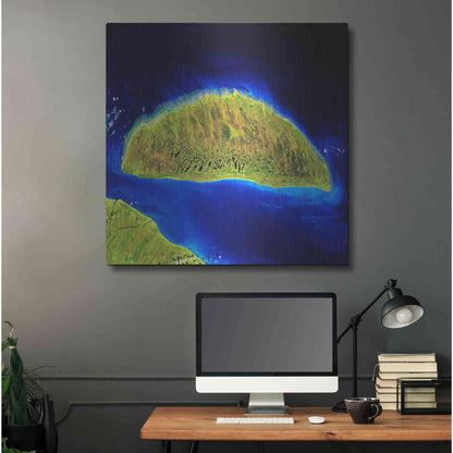 Luxe Metal Art 'Earth as Art: Island Rebound,' Metal Wall Art,36x36