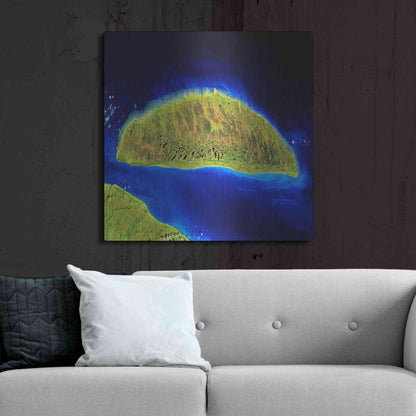 Luxe Metal Art 'Earth as Art: Island Rebound,' Metal Wall Art,36x36