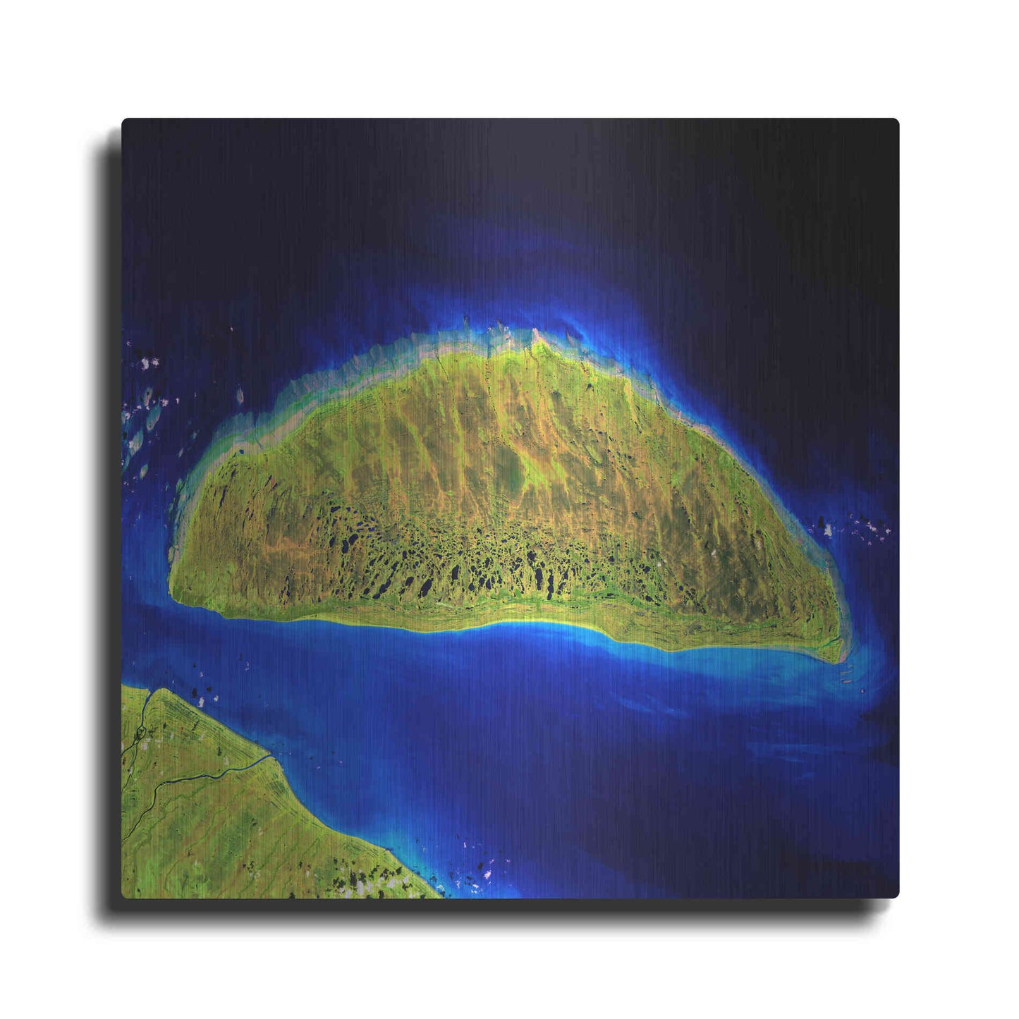 Luxe Metal Art 'Earth as Art: Island Rebound,' Metal Wall Art