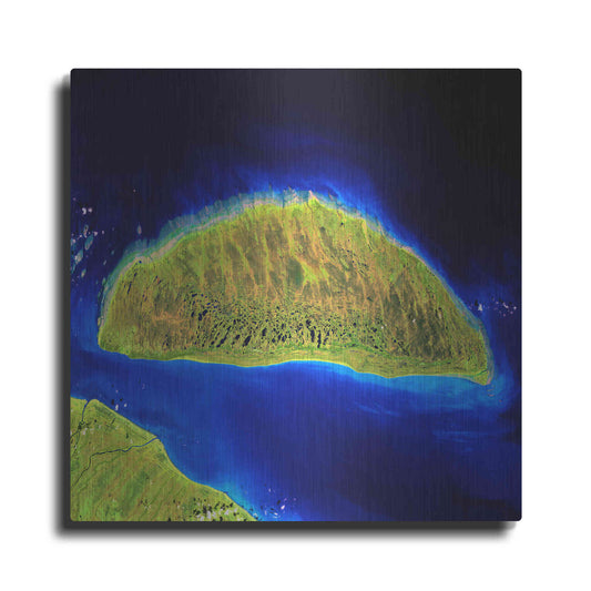 Luxe Metal Art 'Earth as Art: Island Rebound,' Metal Wall Art