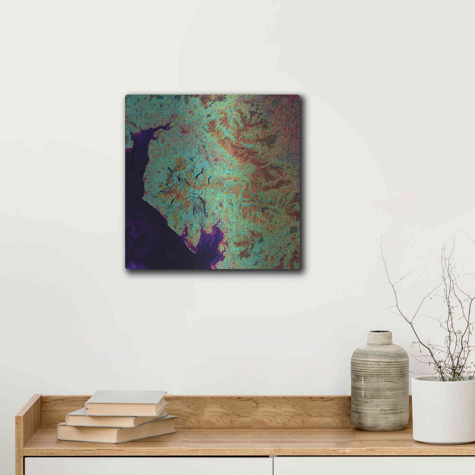 Luxe Metal Art 'Earth as Art: Lake District,' Metal Wall Art,12x12