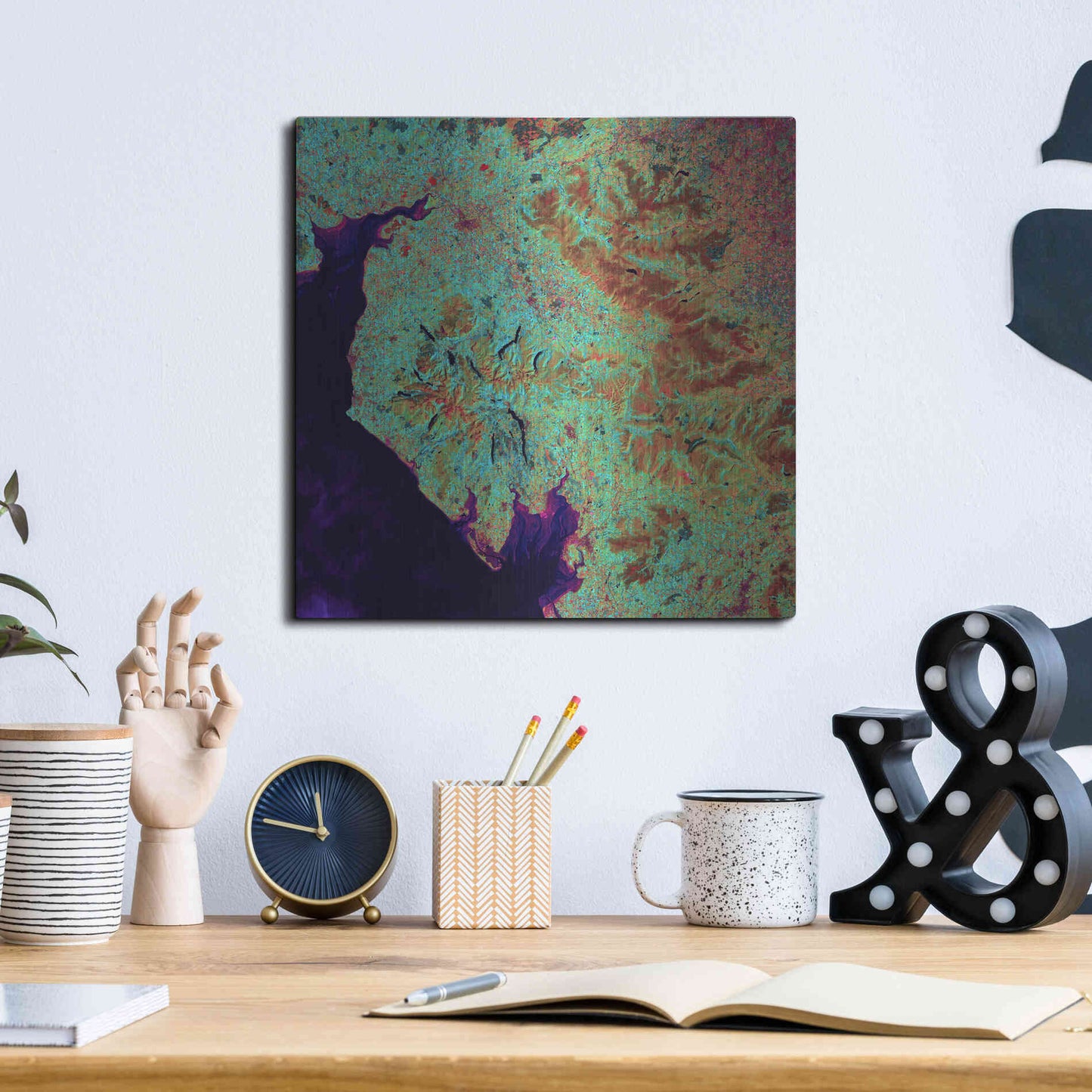 Luxe Metal Art 'Earth as Art: Lake District,' Metal Wall Art,12x12
