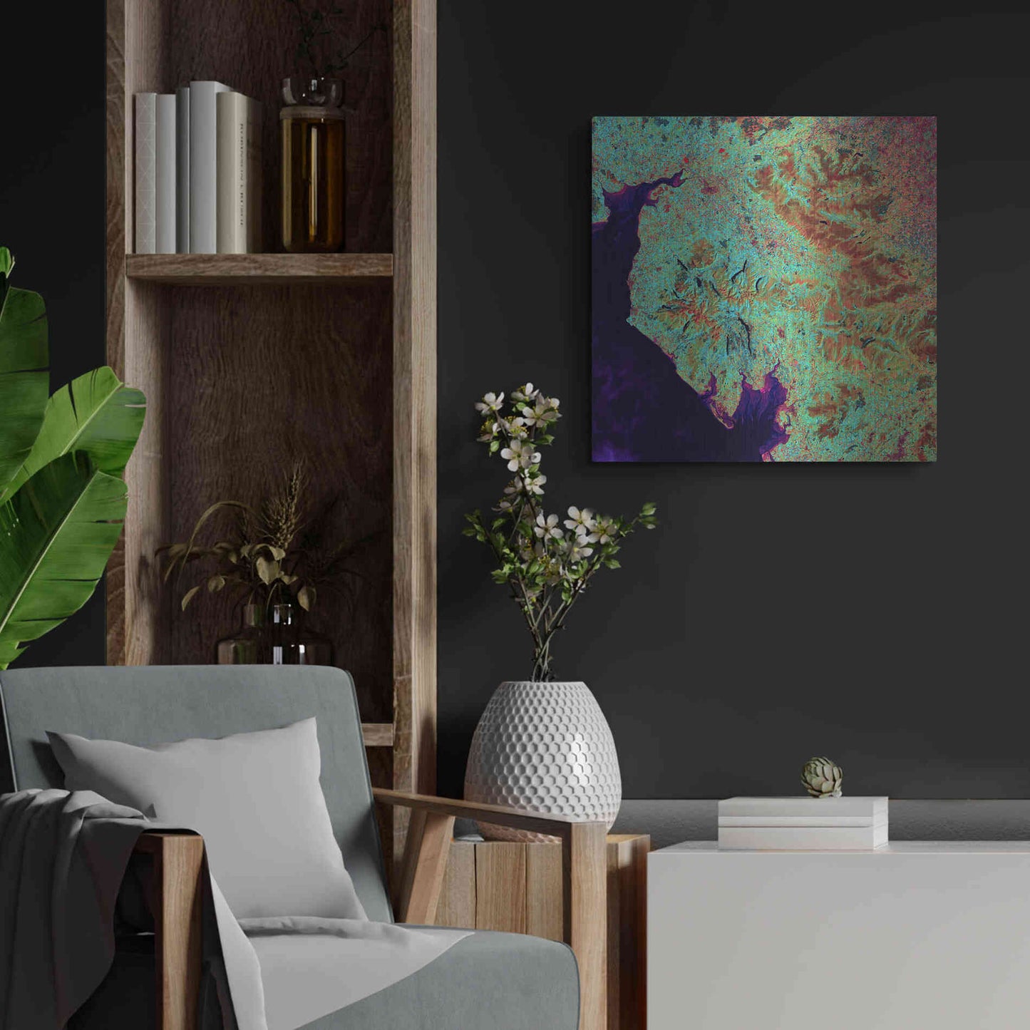 Luxe Metal Art 'Earth as Art: Lake District,' Metal Wall Art,24x24