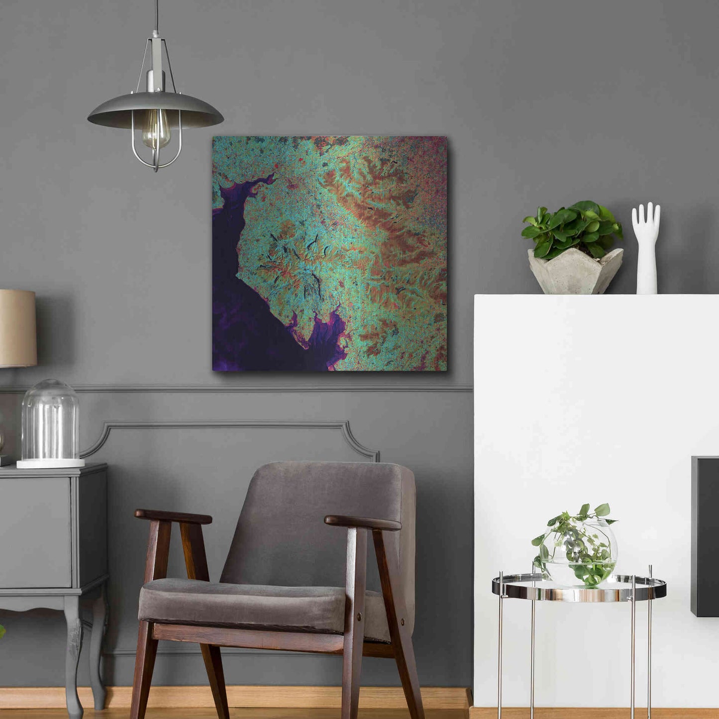 Luxe Metal Art 'Earth as Art: Lake District,' Metal Wall Art,24x24