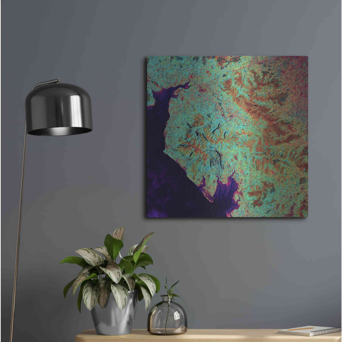 Luxe Metal Art 'Earth as Art: Lake District,' Metal Wall Art,24x24