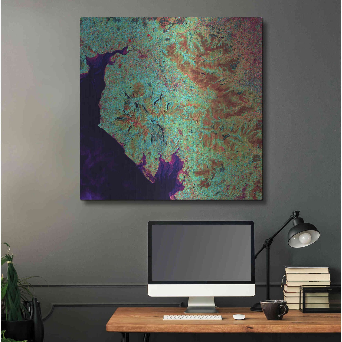 Luxe Metal Art 'Earth as Art: Lake District,' Metal Wall Art,36x36