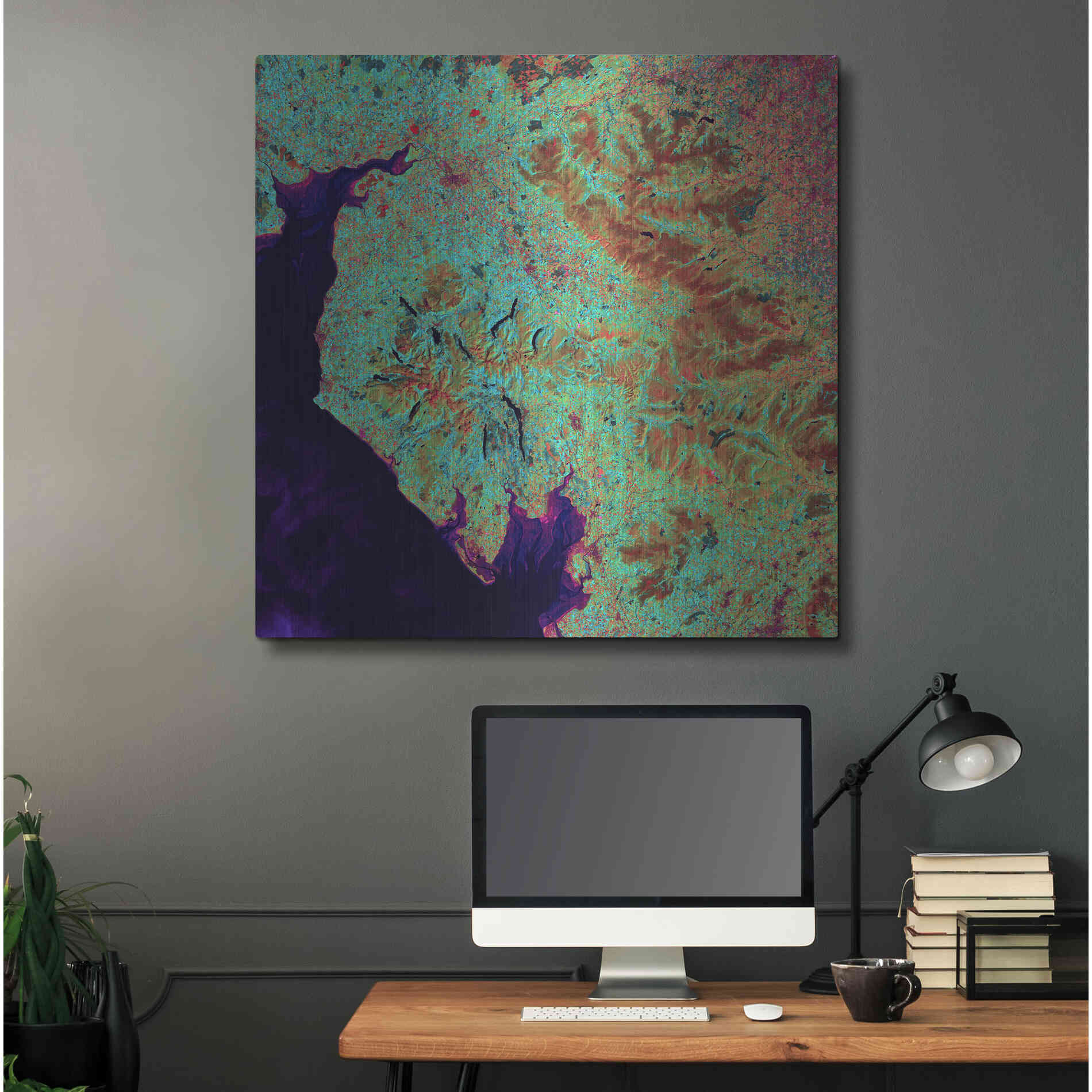 Luxe Metal Art 'Earth as Art: Lake District,' Metal Wall Art,36x36