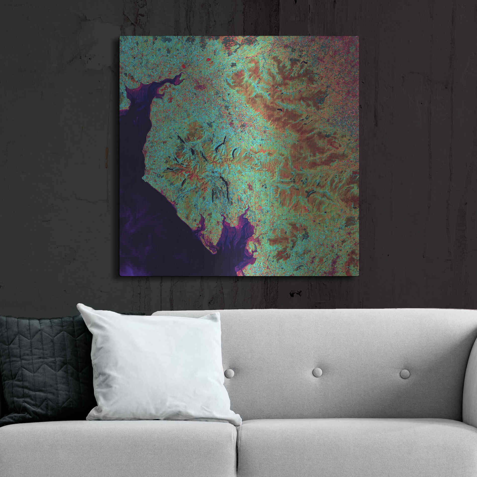 Luxe Metal Art 'Earth as Art: Lake District,' Metal Wall Art,36x36