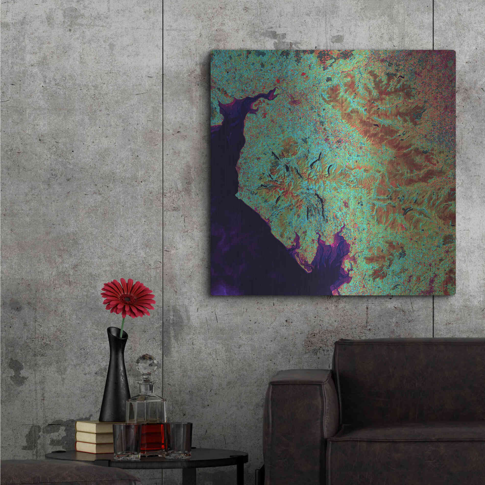 Luxe Metal Art 'Earth as Art: Lake District,' Metal Wall Art,36x36