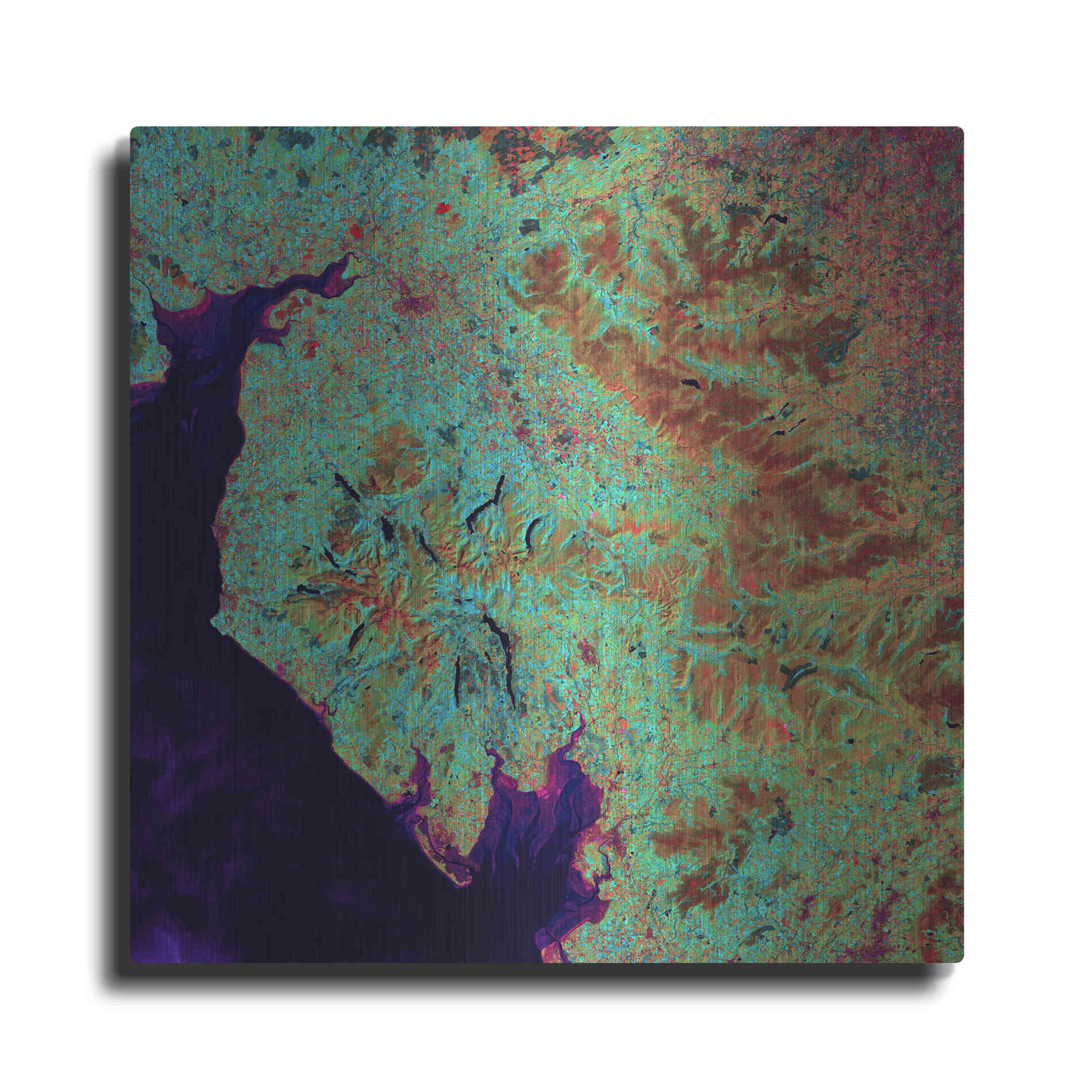 Luxe Metal Art 'Earth as Art: Lake District,' Metal Wall Art