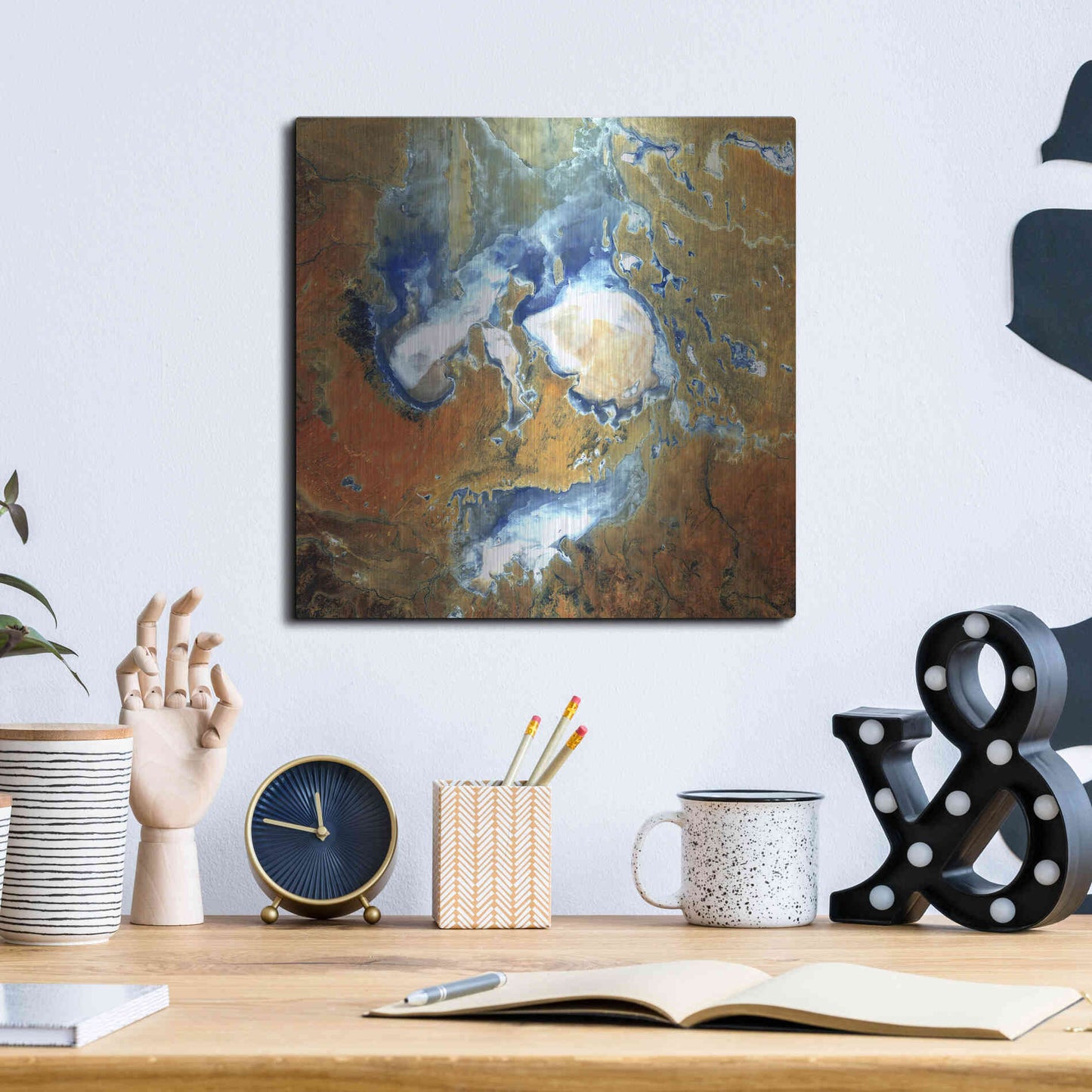 Luxe Metal Art 'Earth as Art: Lake Eyre,' Metal Wall Art,12x12