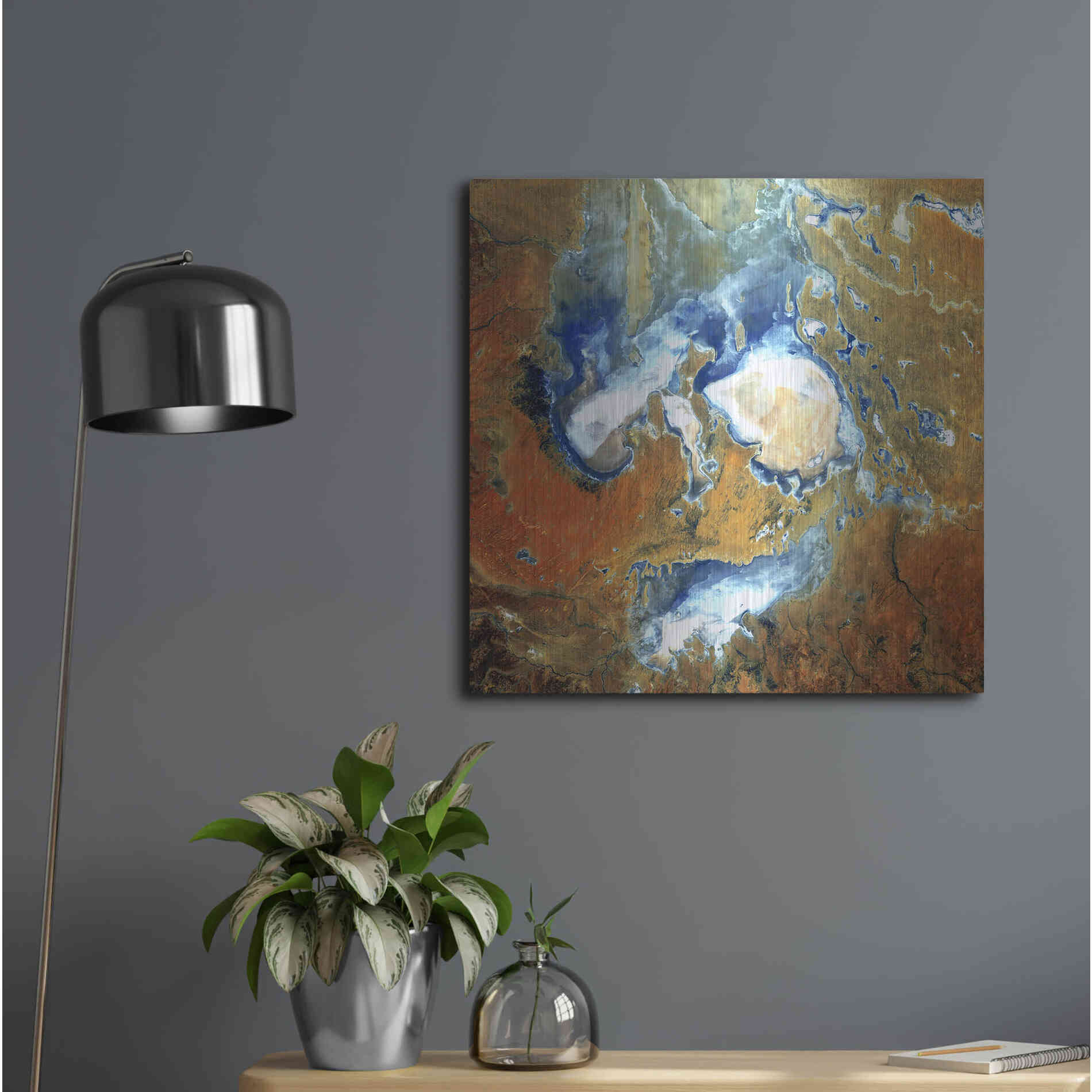 Luxe Metal Art 'Earth as Art: Lake Eyre,' Metal Wall Art,24x24