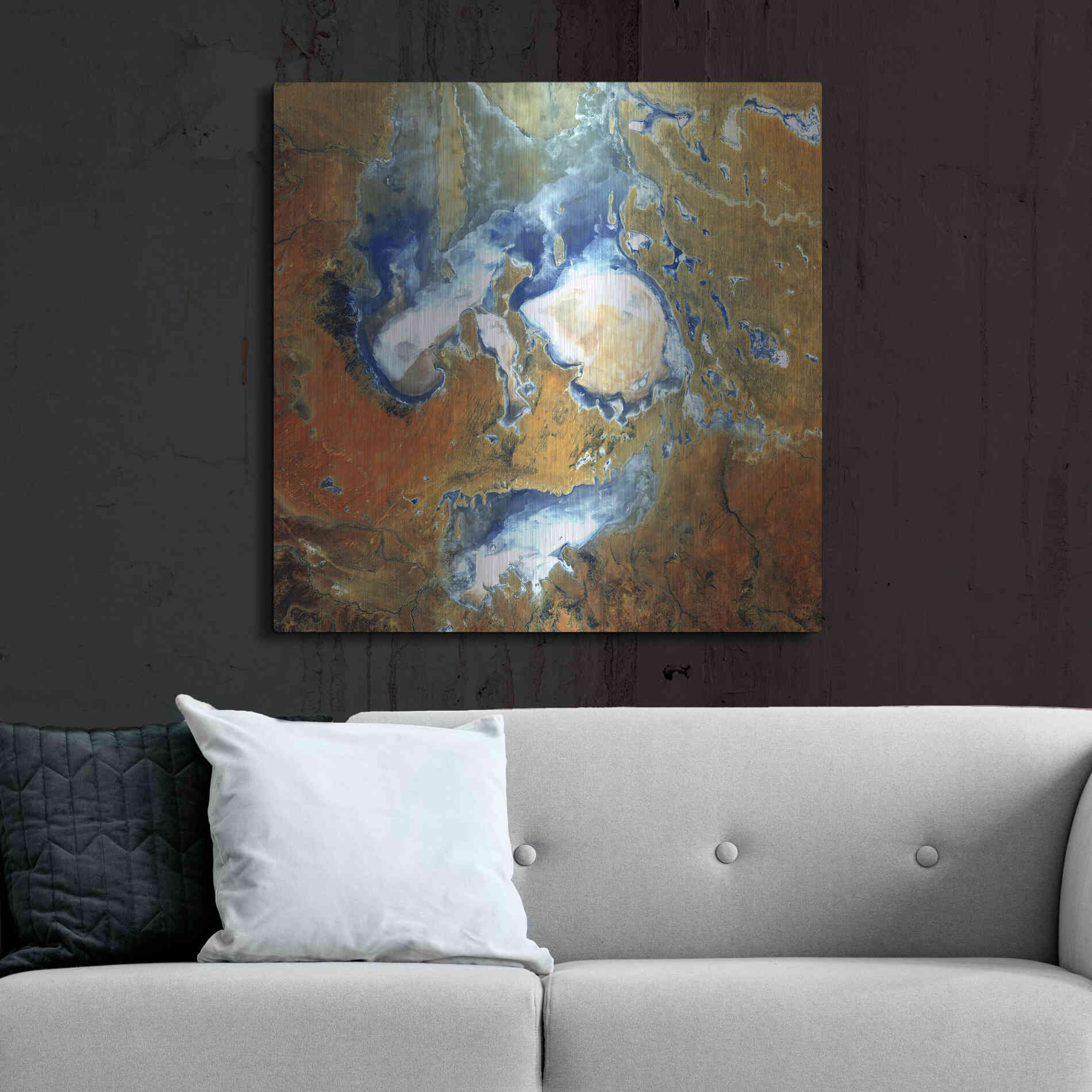 Luxe Metal Art 'Earth as Art: Lake Eyre,' Metal Wall Art,36x36