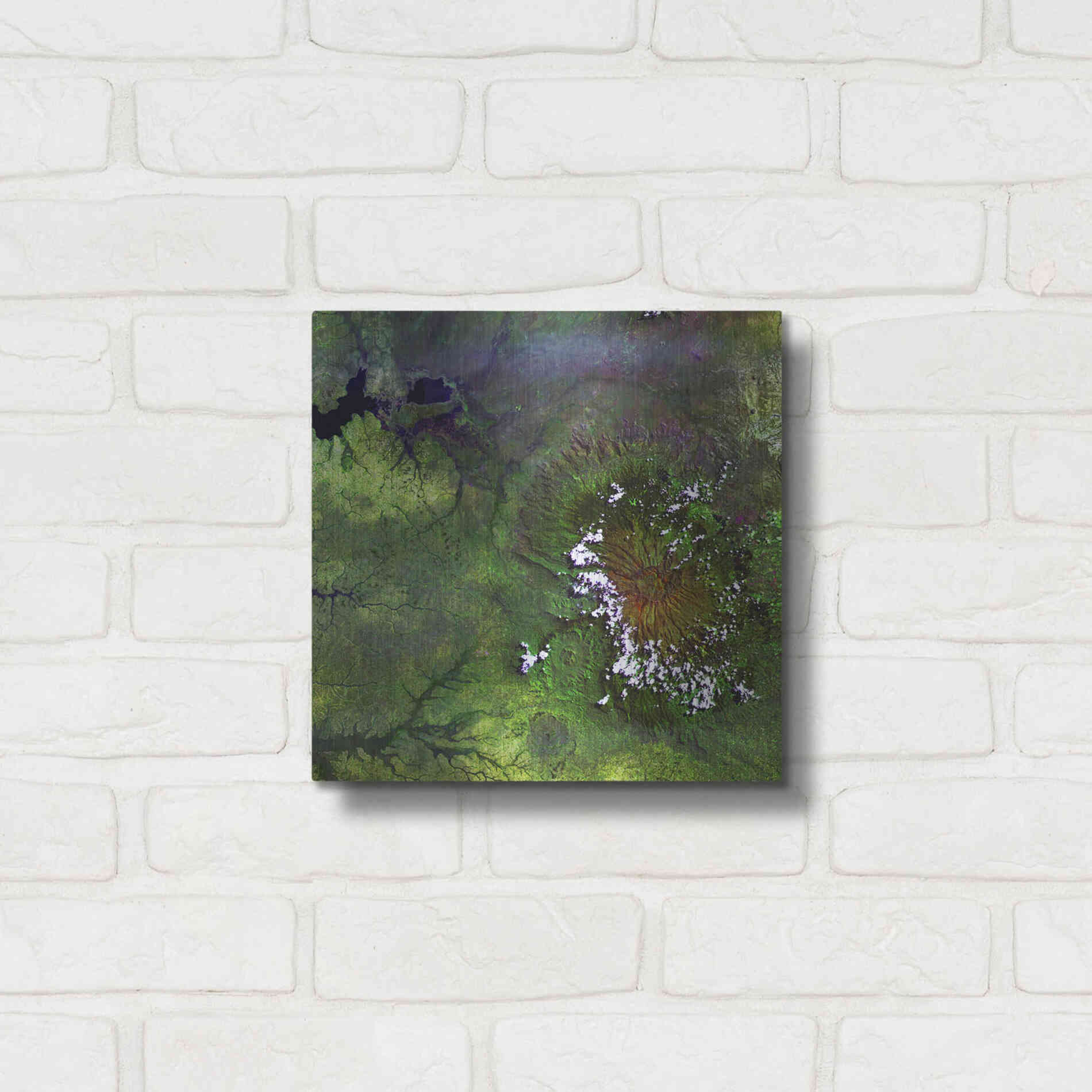 Luxe Metal Art 'Earth as Art: Mount Elgon,' Metal Wall Art,12x12