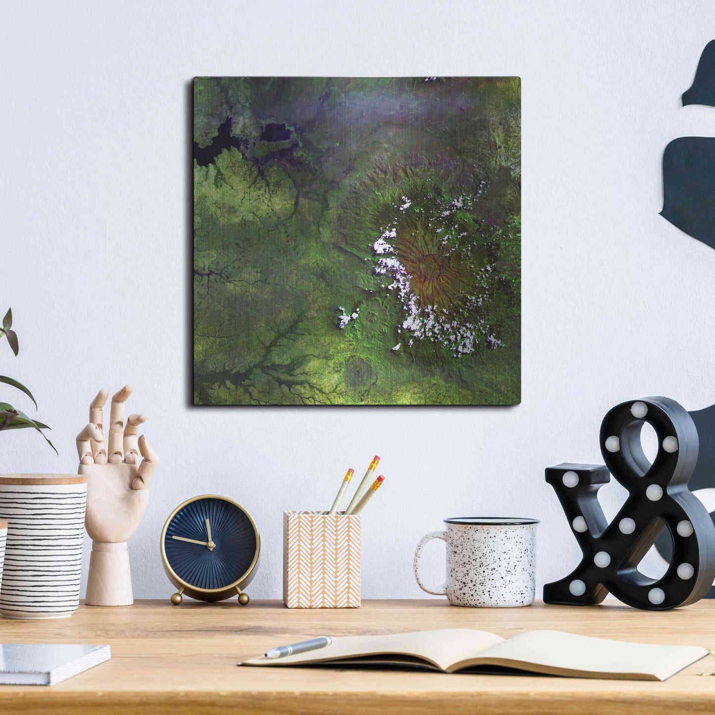 Luxe Metal Art 'Earth as Art: Mount Elgon,' Metal Wall Art,12x12