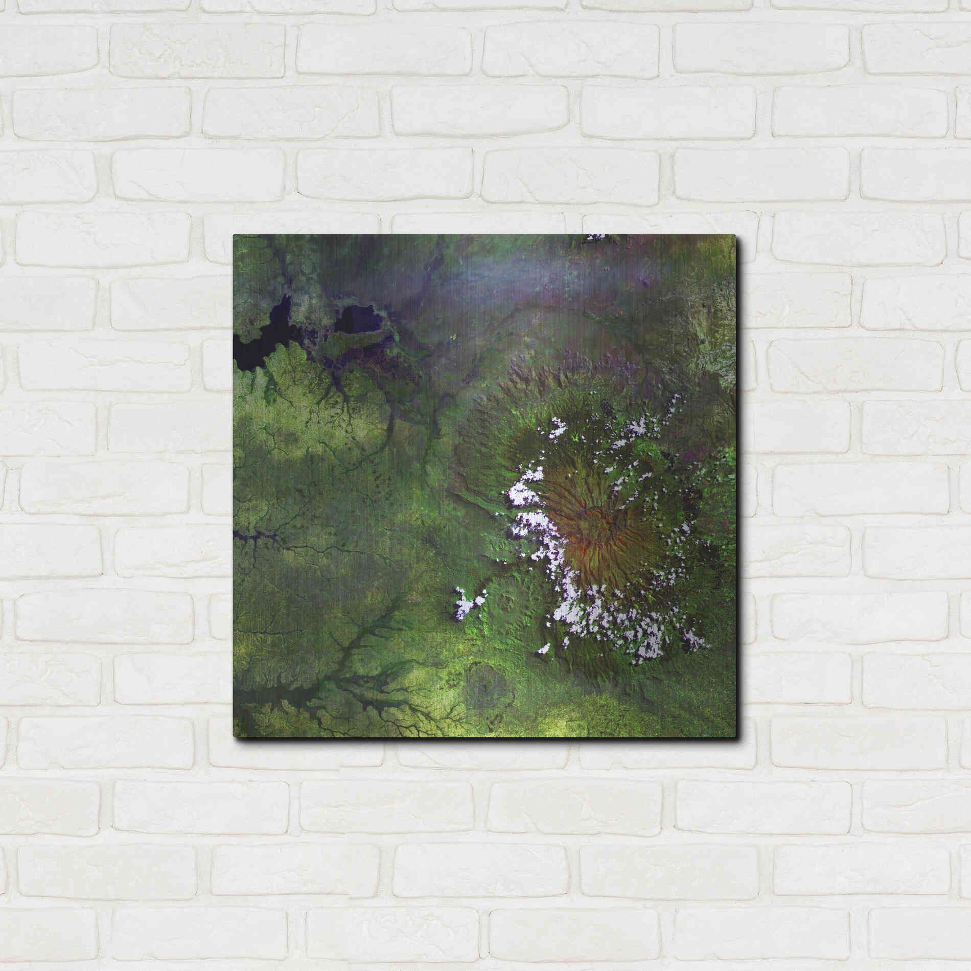 Luxe Metal Art 'Earth as Art: Mount Elgon,' Metal Wall Art,24x24