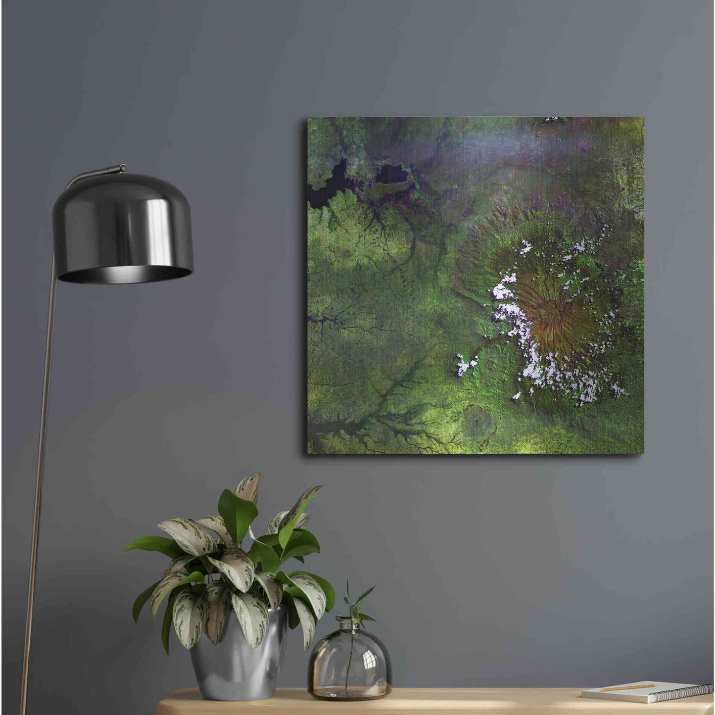 Luxe Metal Art 'Earth as Art: Mount Elgon,' Metal Wall Art,24x24