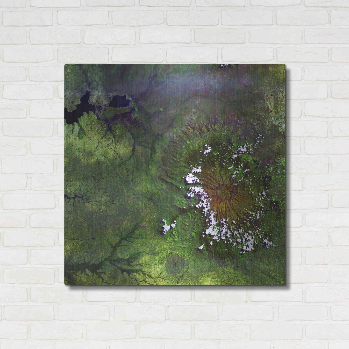 Luxe Metal Art 'Earth as Art: Mount Elgon,' Metal Wall Art,36x36