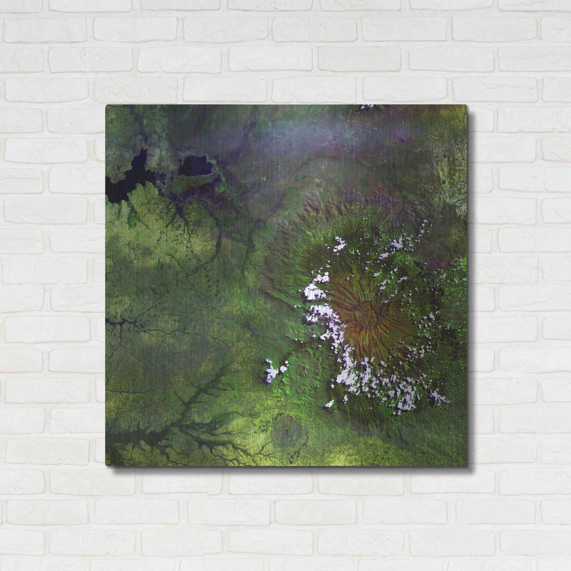 Luxe Metal Art 'Earth as Art: Mount Elgon,' Metal Wall Art,36x36