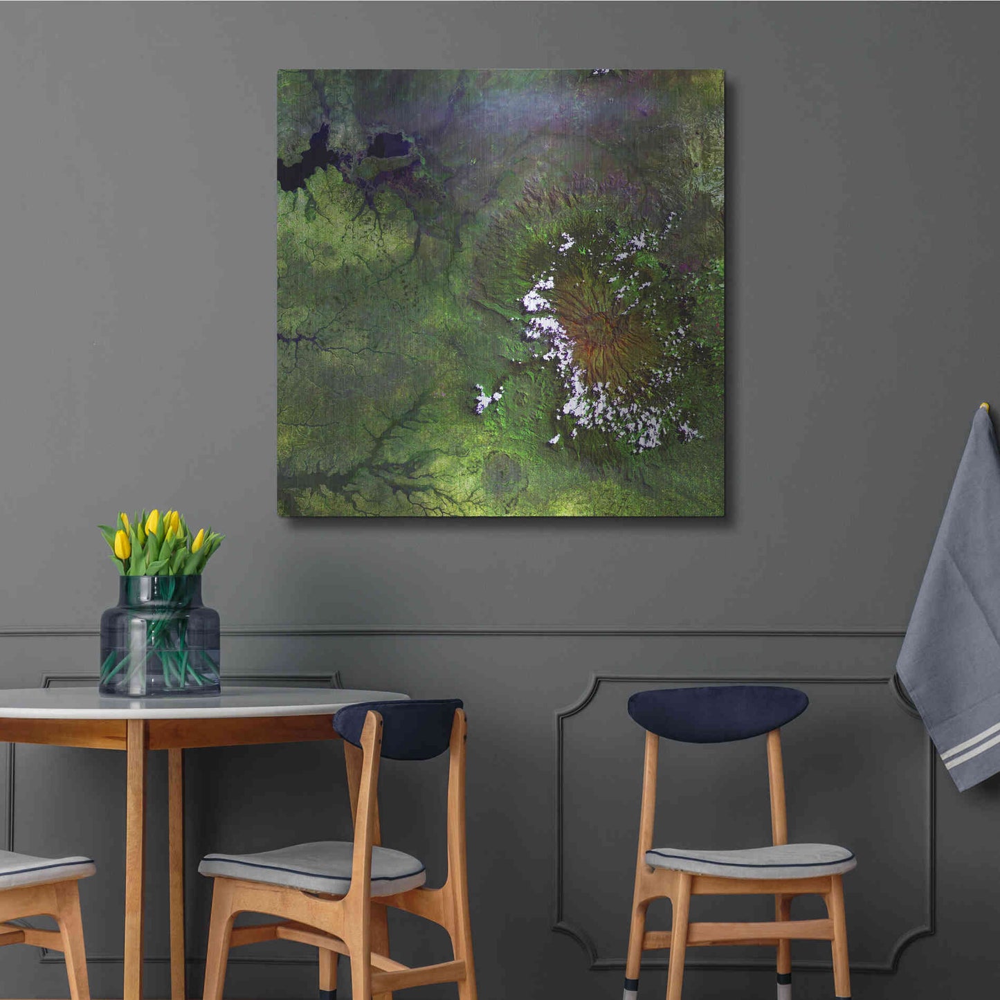 Luxe Metal Art 'Earth as Art: Mount Elgon,' Metal Wall Art,36x36