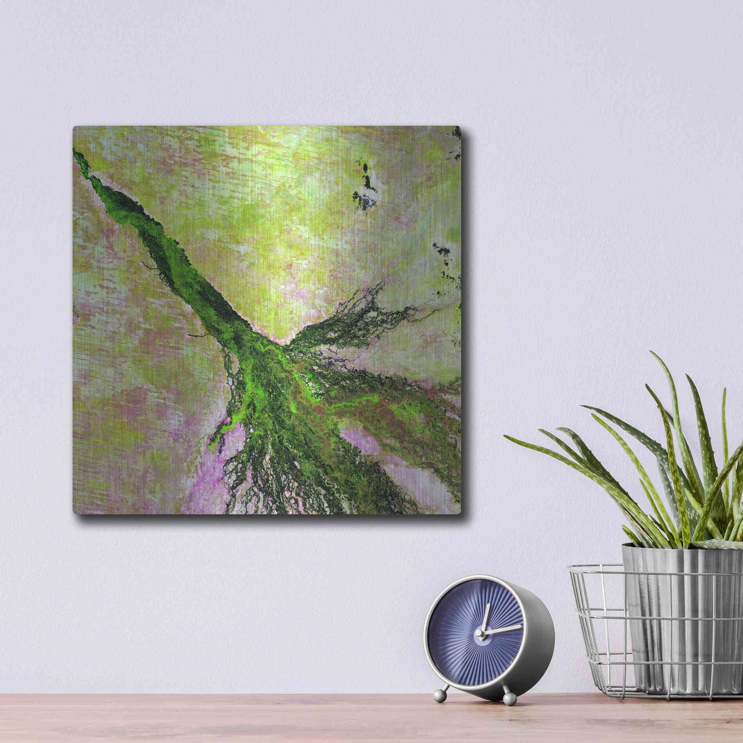Luxe Metal Art 'Earth as Art: Okavango Delta,' Metal Wall Art,12x12