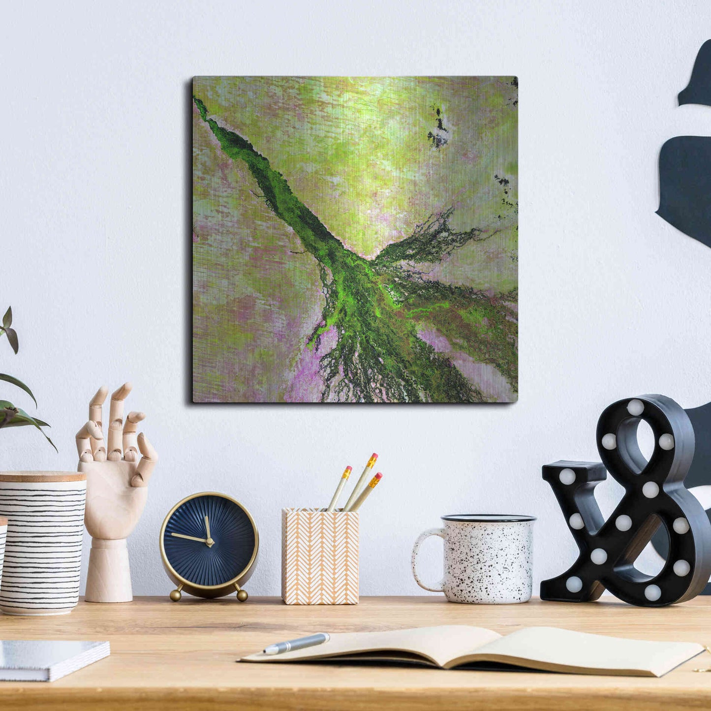 Luxe Metal Art 'Earth as Art: Okavango Delta,' Metal Wall Art,12x12