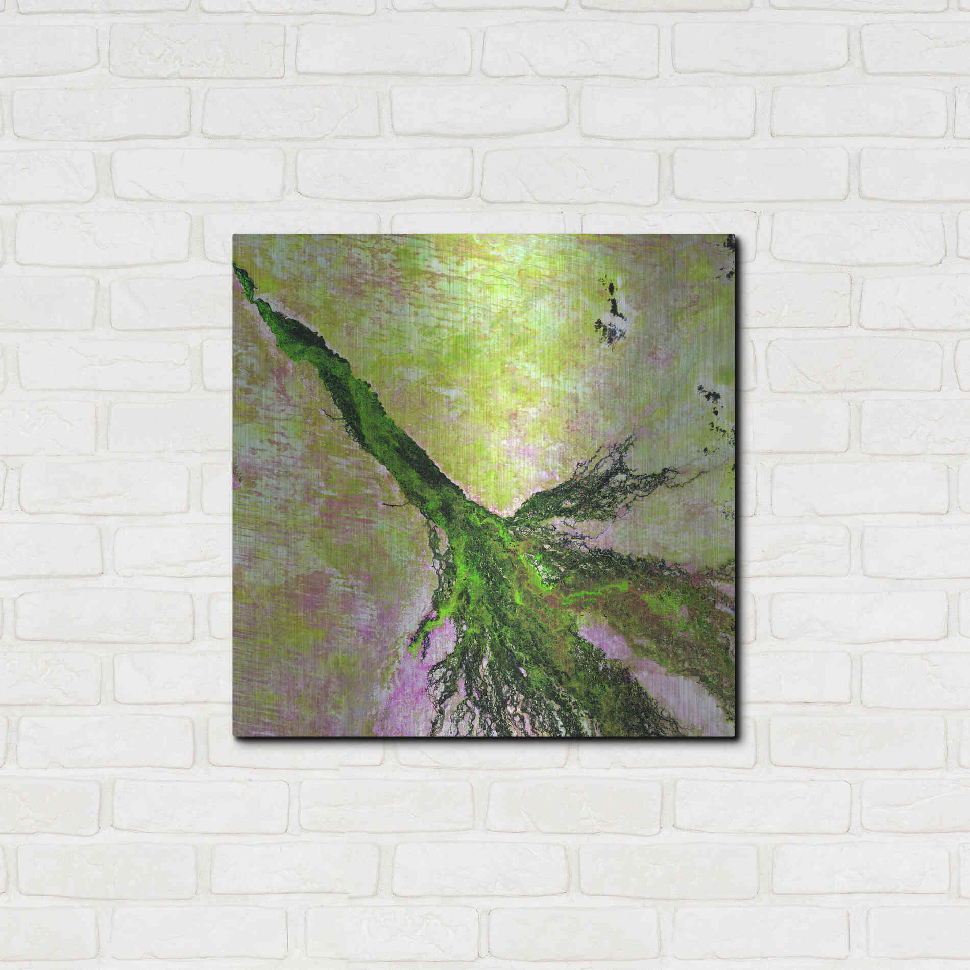 Luxe Metal Art 'Earth as Art: Okavango Delta,' Metal Wall Art,24x24