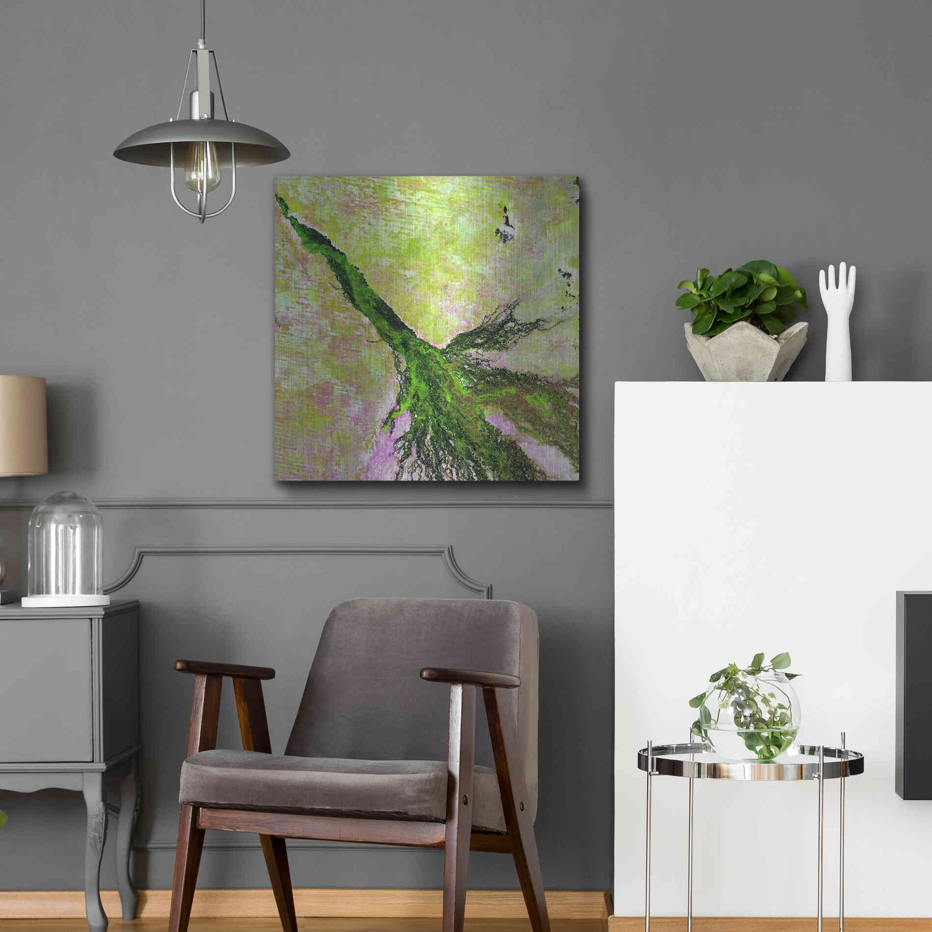 Luxe Metal Art 'Earth as Art: Okavango Delta,' Metal Wall Art,24x24
