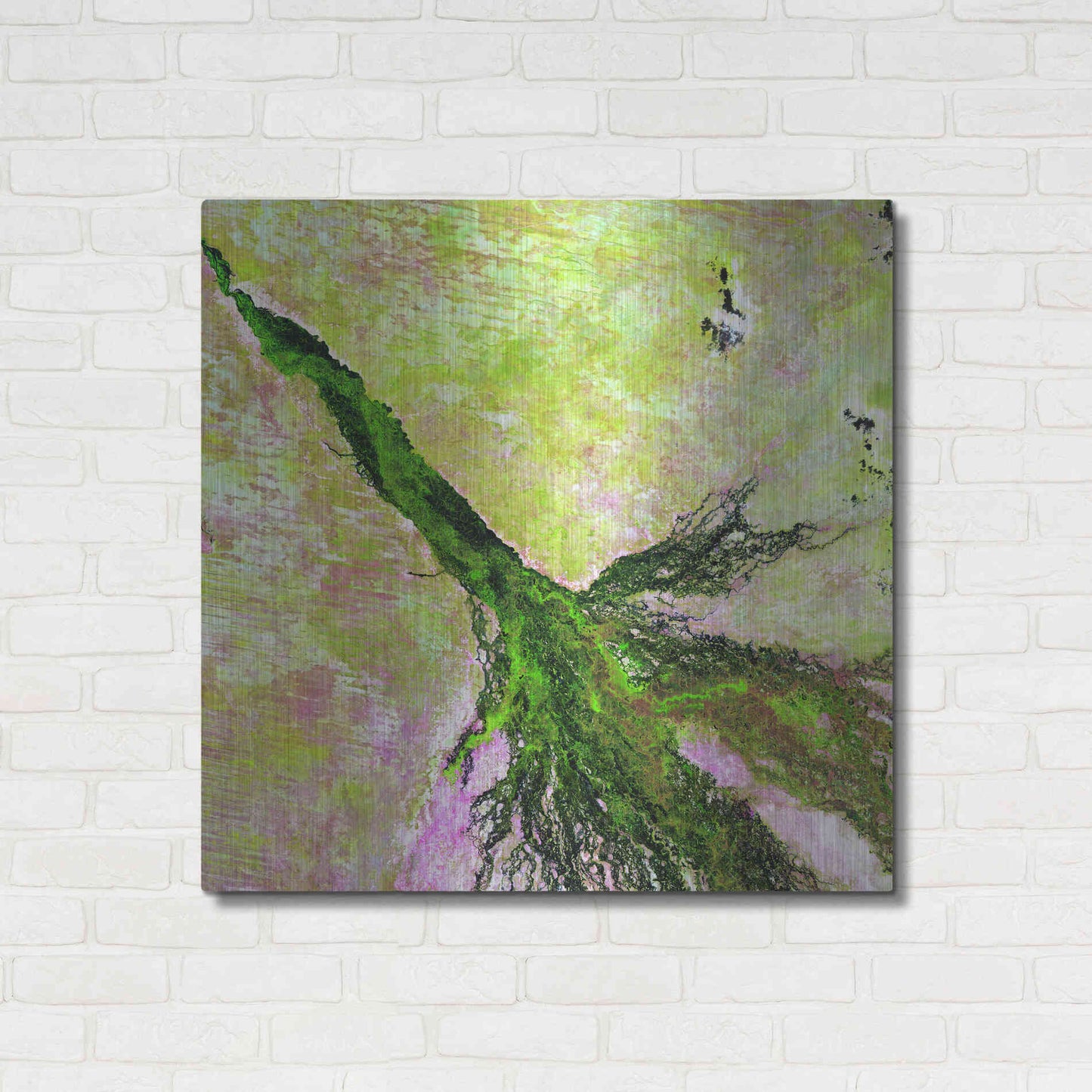 Luxe Metal Art 'Earth as Art: Okavango Delta,' Metal Wall Art,36x36