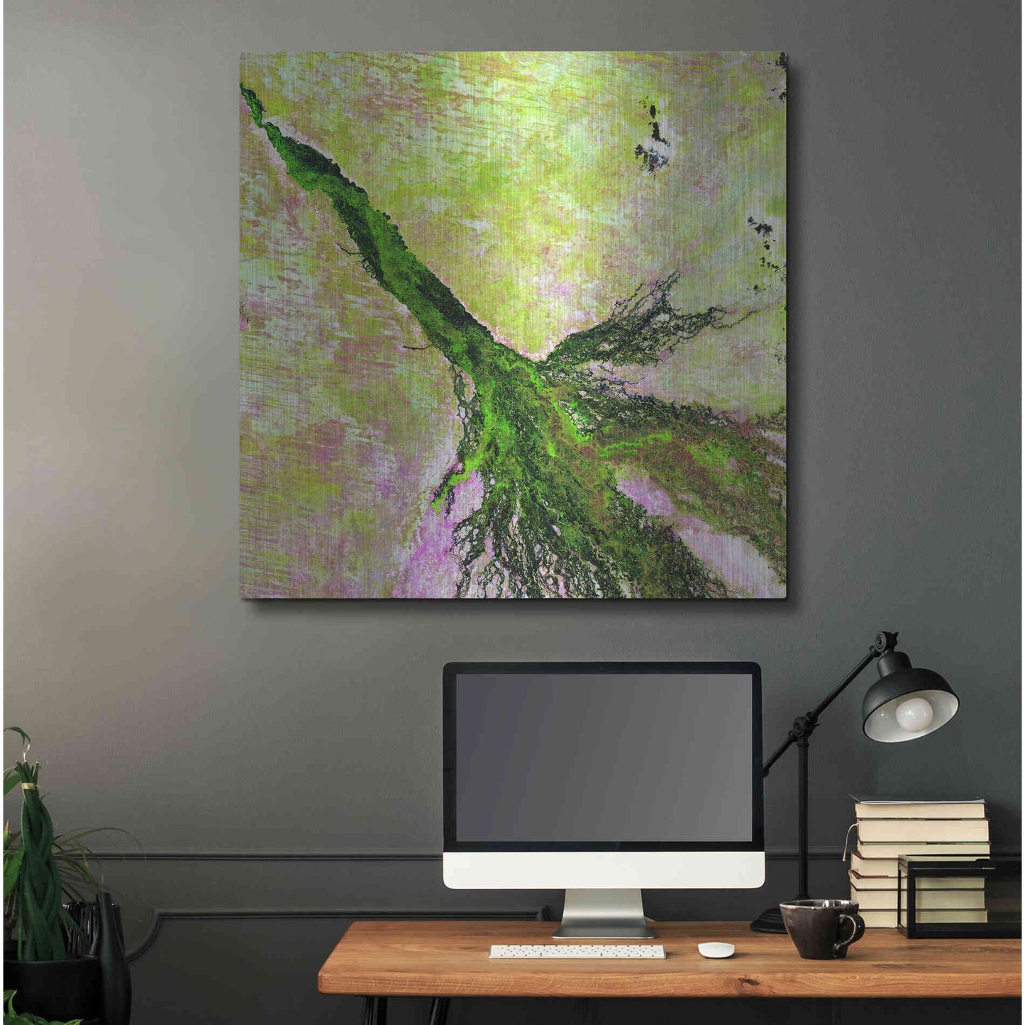 Luxe Metal Art 'Earth as Art: Okavango Delta,' Metal Wall Art,36x36