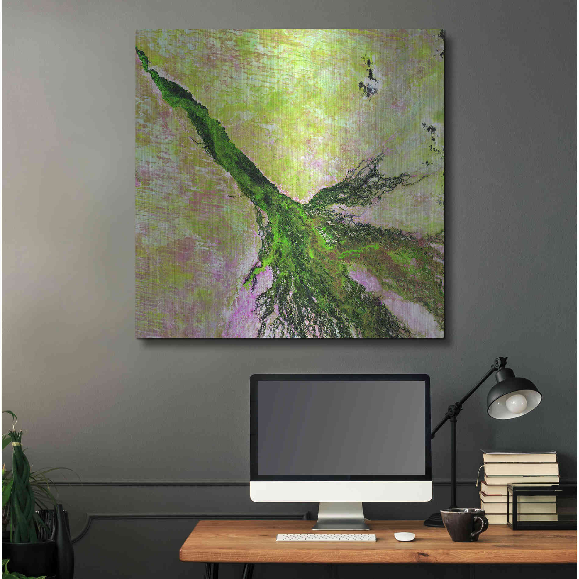 Luxe Metal Art 'Earth as Art: Okavango Delta,' Metal Wall Art,36x36