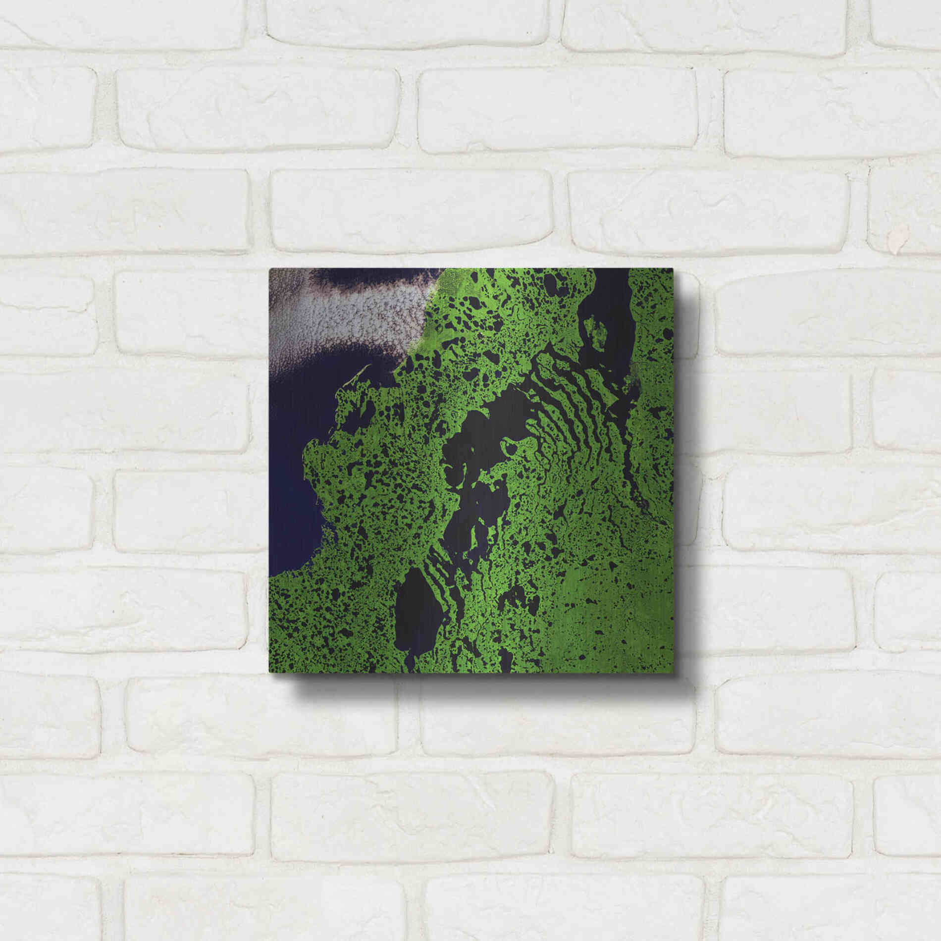 Luxe Metal Art 'Earth as Art: Remote Tundra,' Metal Wall Art,12x12