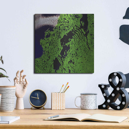 Luxe Metal Art 'Earth as Art: Remote Tundra,' Metal Wall Art,12x12