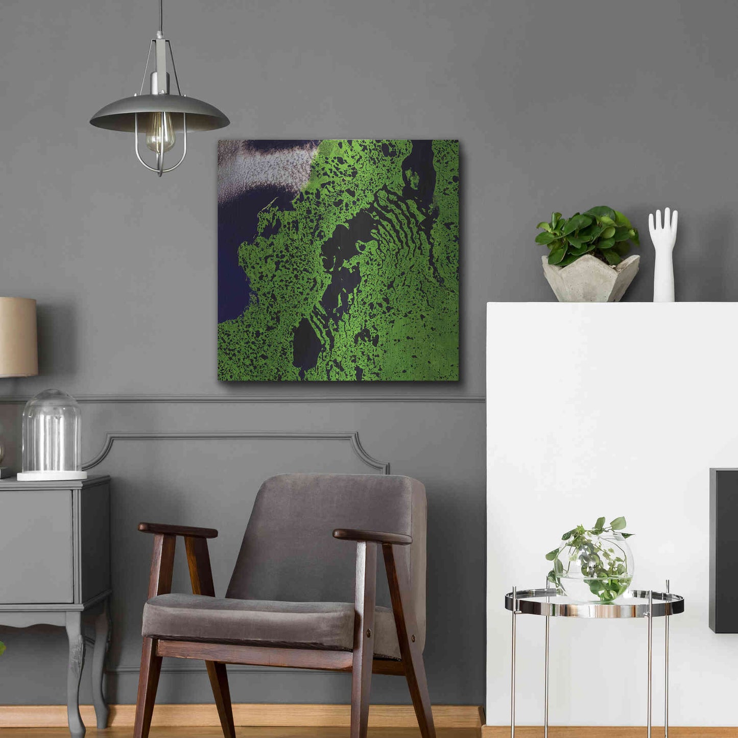 Luxe Metal Art 'Earth as Art: Remote Tundra,' Metal Wall Art,24x24