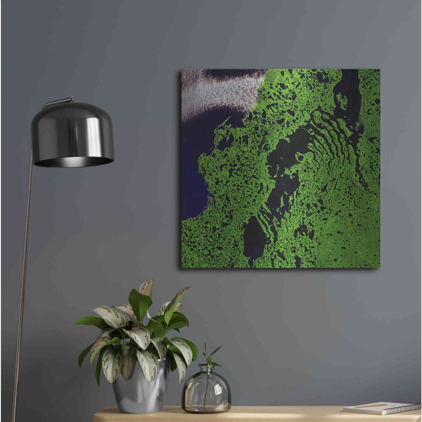 Luxe Metal Art 'Earth as Art: Remote Tundra,' Metal Wall Art,24x24