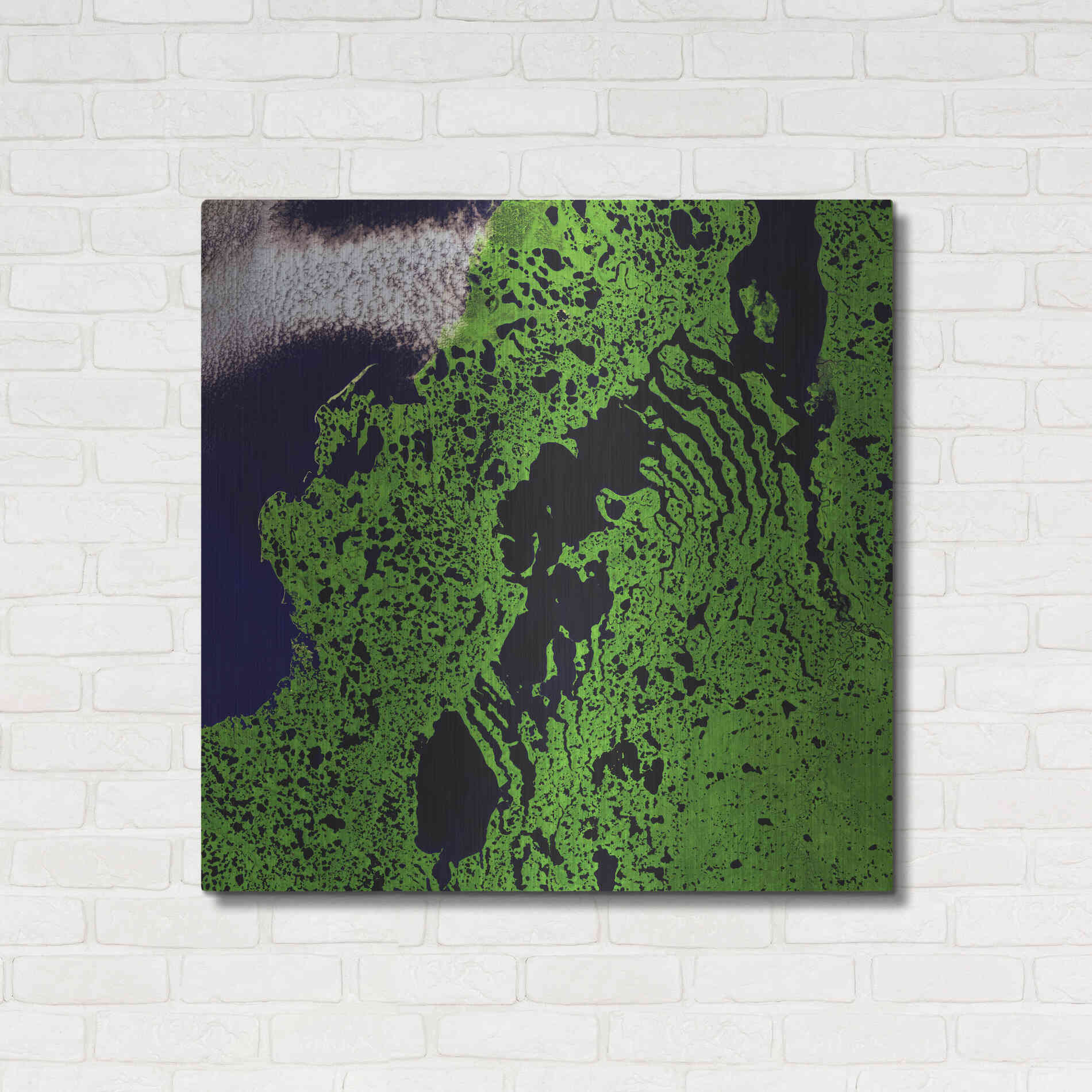 Luxe Metal Art 'Earth as Art: Remote Tundra,' Metal Wall Art,36x36