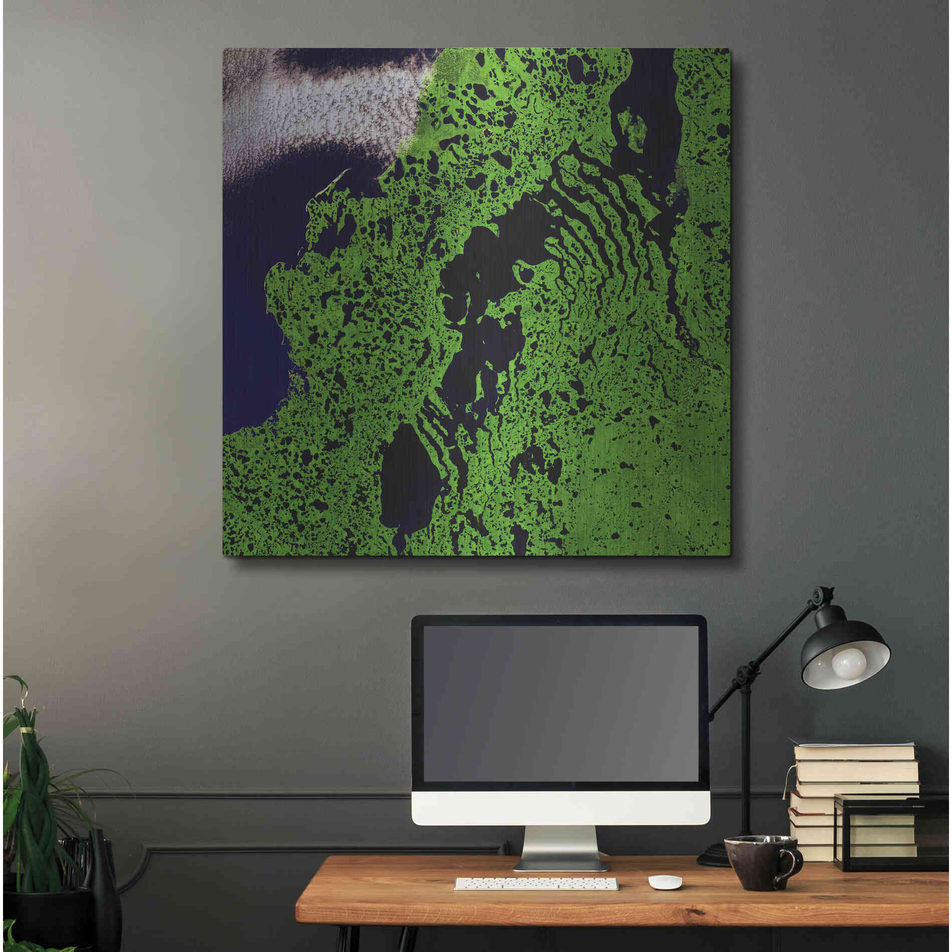 Luxe Metal Art 'Earth as Art: Remote Tundra,' Metal Wall Art,36x36