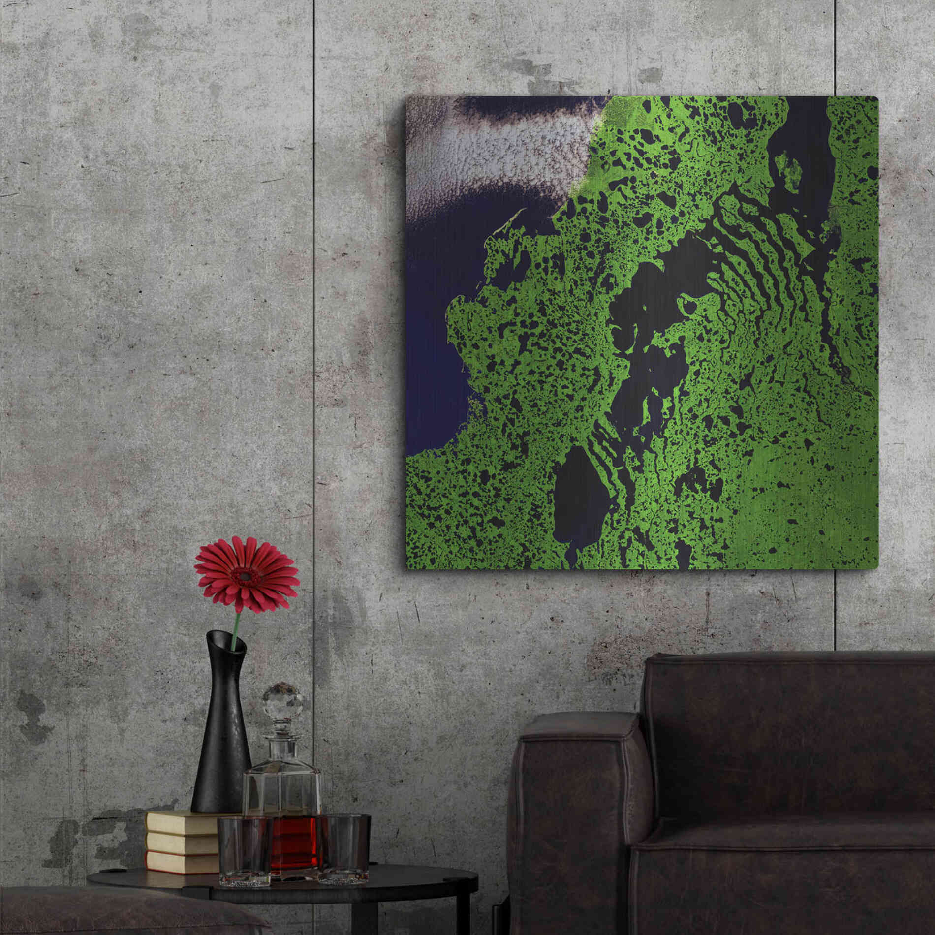 Luxe Metal Art 'Earth as Art: Remote Tundra,' Metal Wall Art,36x36