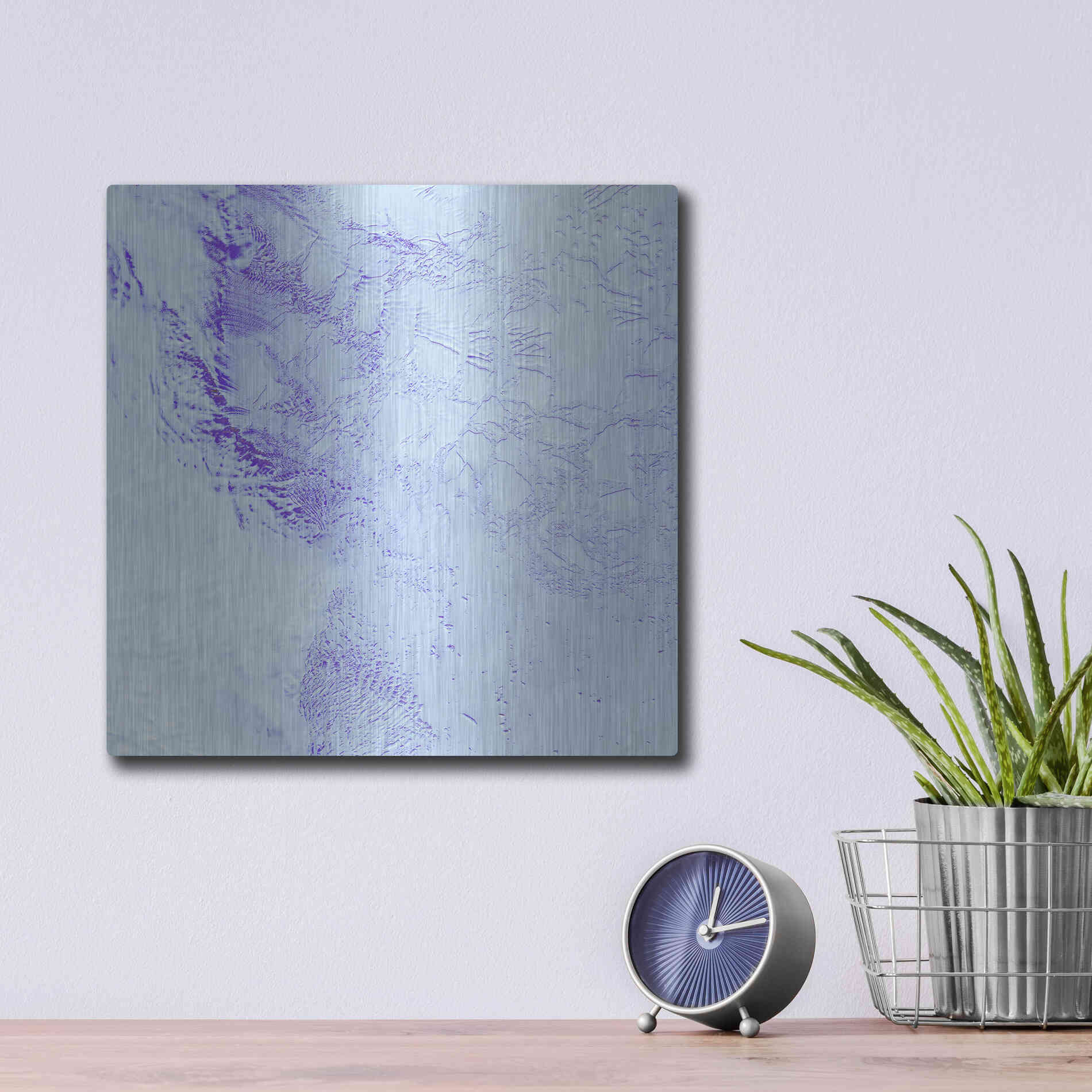 Luxe Metal Art 'Earth as Art: Robinson Glacier,' Metal Wall Art,12x12