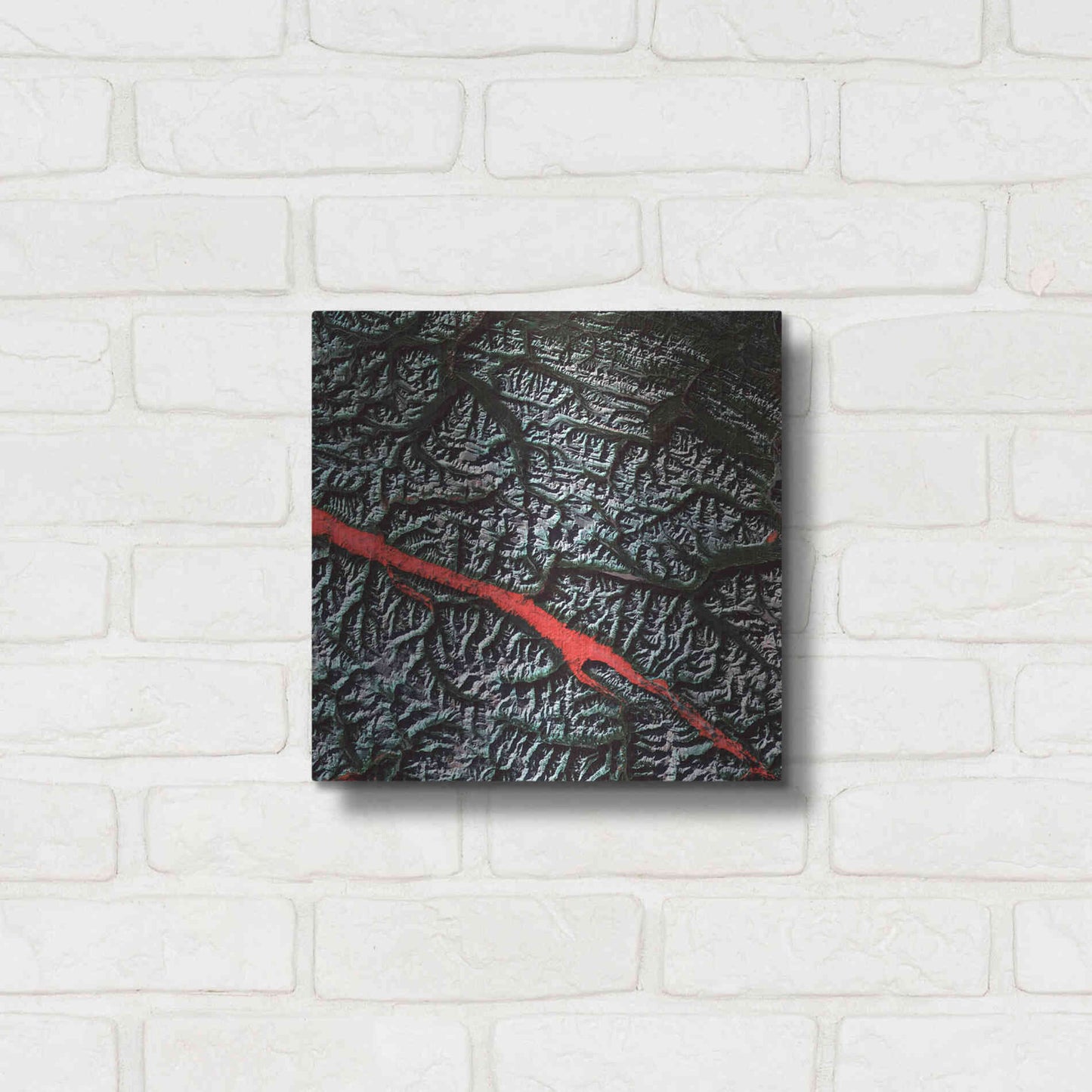 Luxe Metal Art 'Earth as Art: Rocky Mountain Trench,' Metal Wall Art,12x12