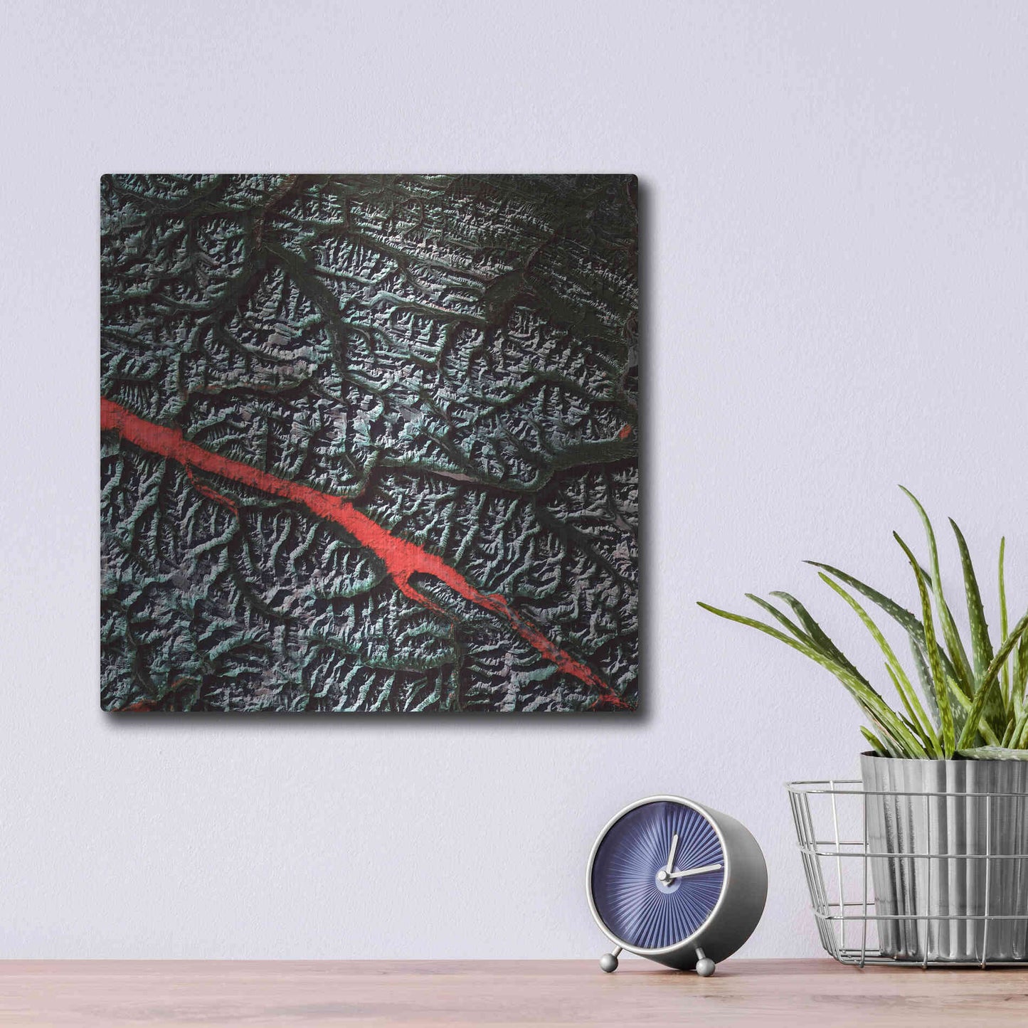 Luxe Metal Art 'Earth as Art: Rocky Mountain Trench,' Metal Wall Art,12x12